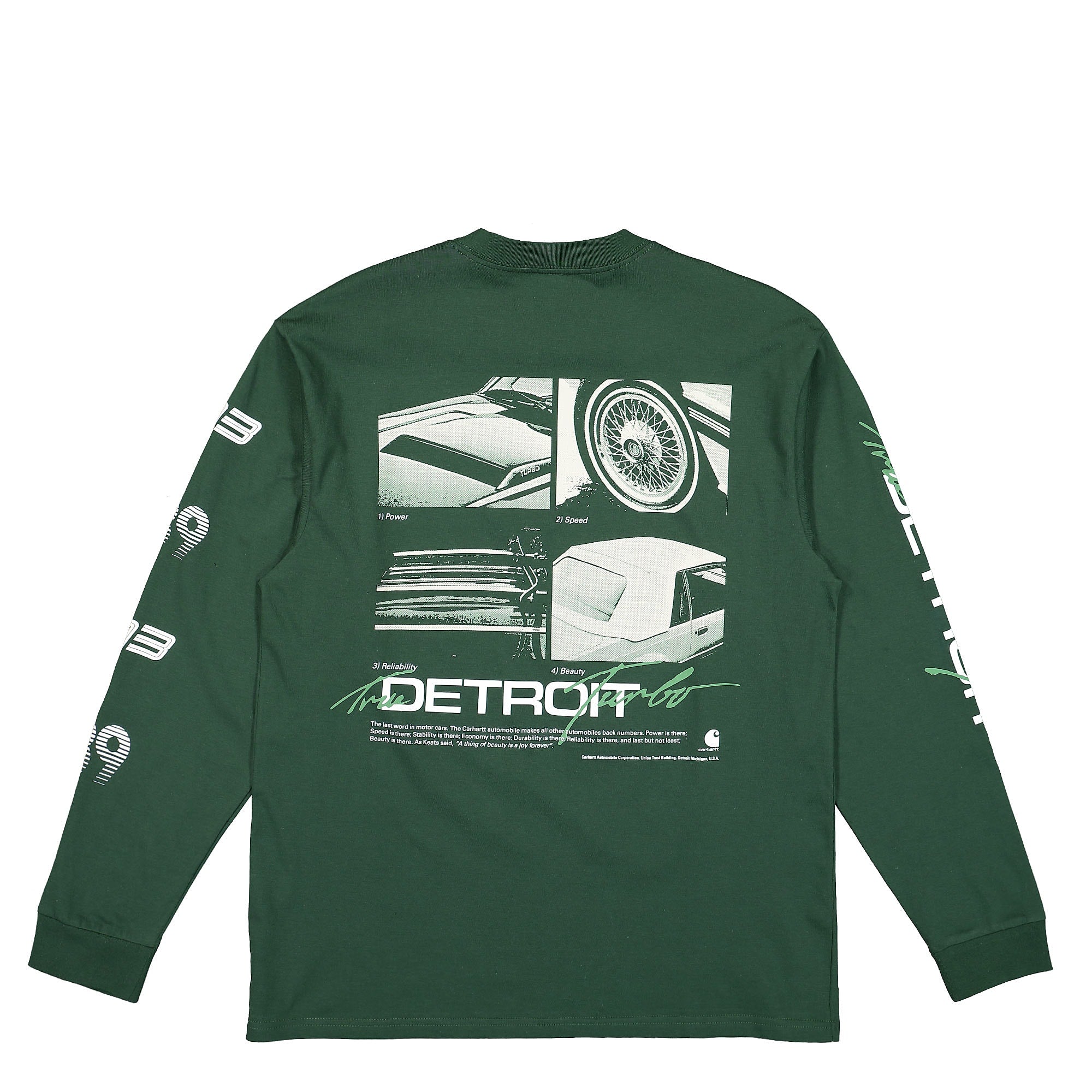 Carhartt WIP L/S Detroit Turbo T-Shirt Juniper Longsleeves Close-up | Overkill