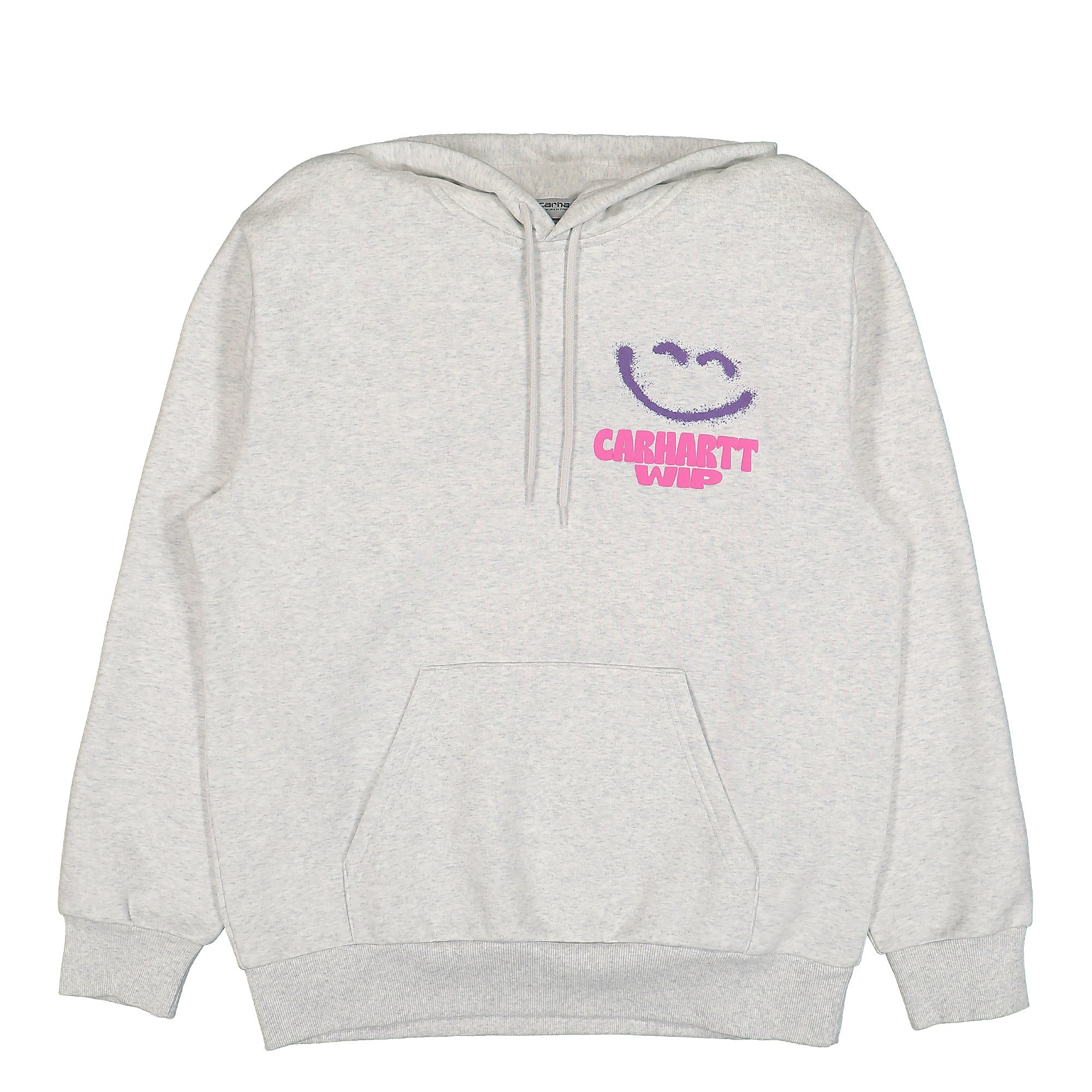 Carhartt WIP Hooded Happy Script Sweat Ash Heather Hoodies I031018.482.XX.03 | Overkill
