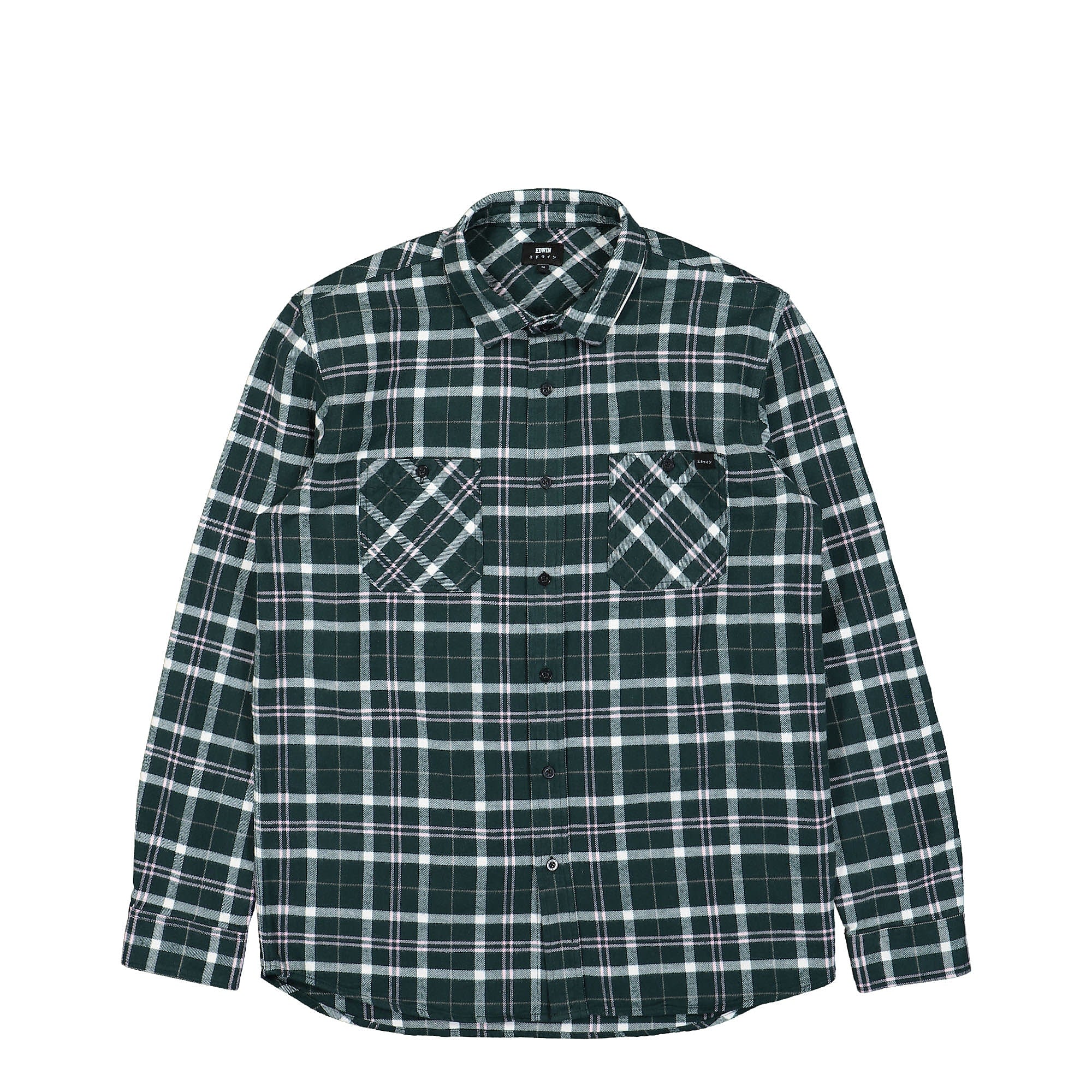 Edwin Labour LS Shirt Pine Grove / Pink Garment Washed Shirts I031061.1AU.67.03 | Overkill