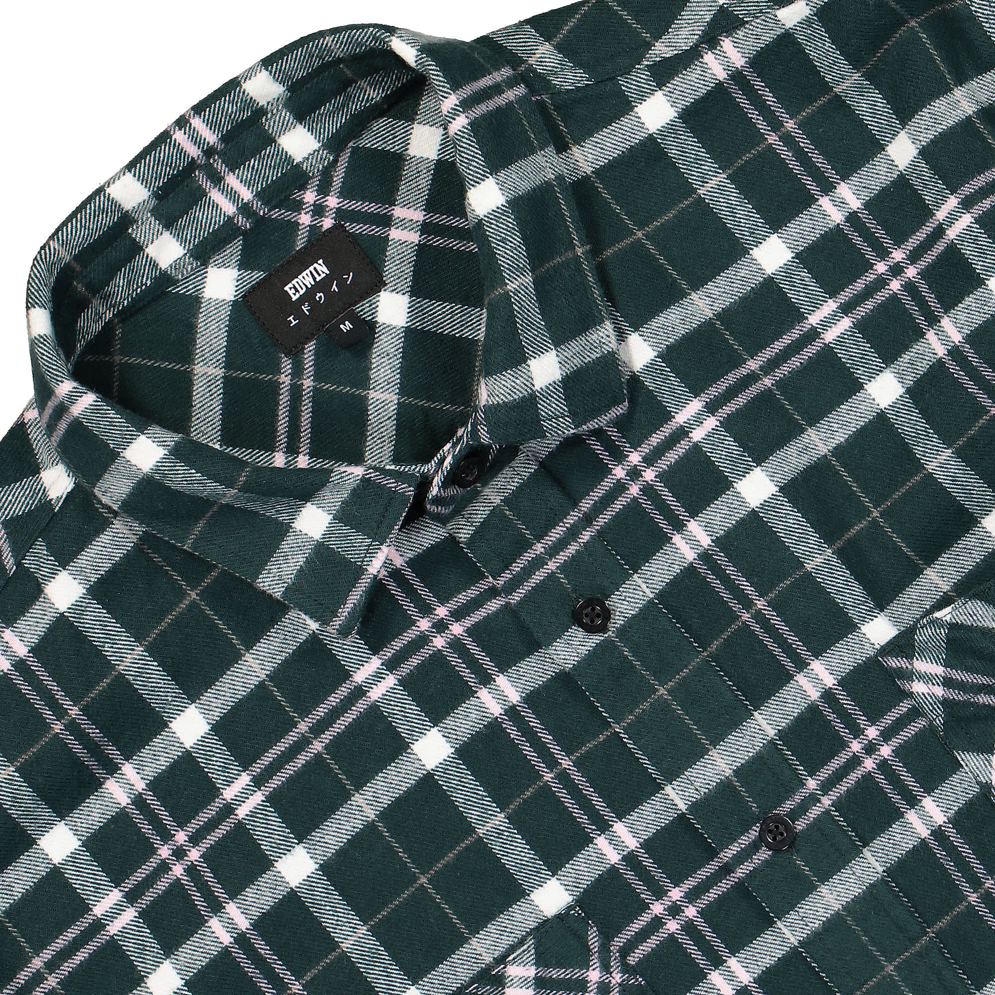 Edwin Labour LS Shirt Pine Grove / Pink Garment Washed Shirts Detail view 2 | Overkill