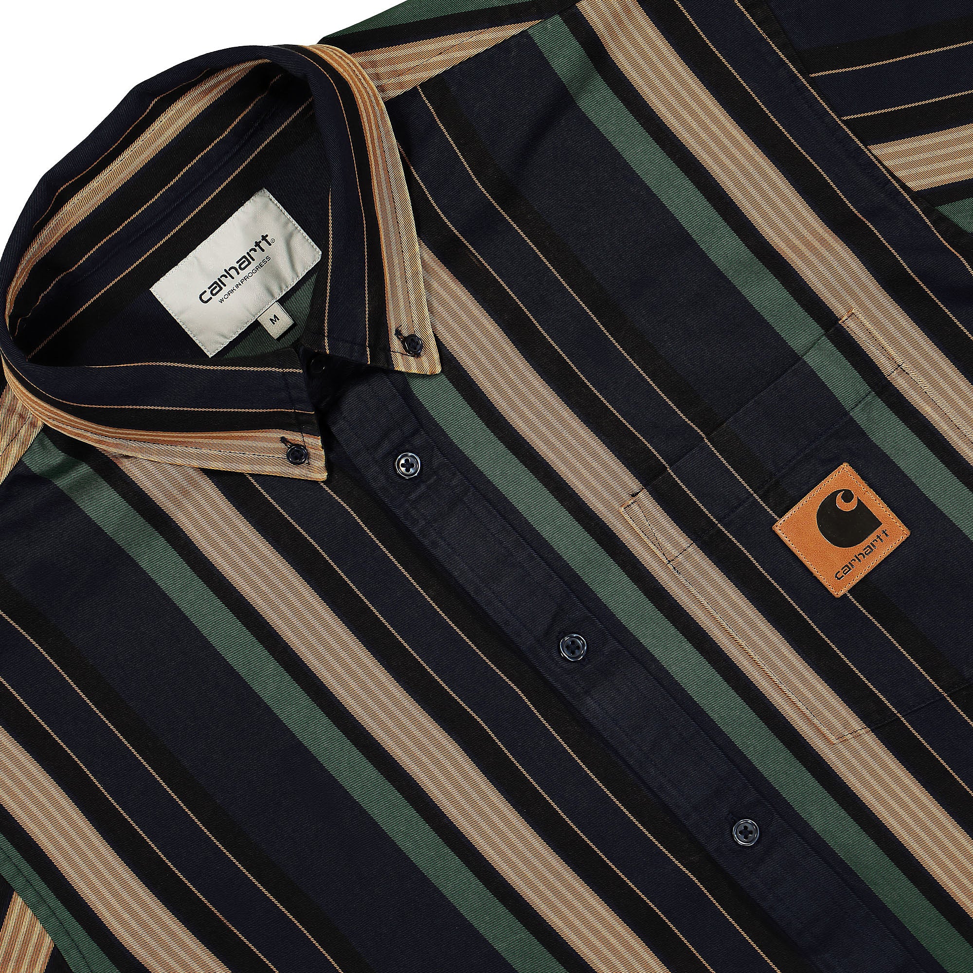 Carhartt WIP L/S Dorado Shirt Dorado Stripe Dark Navy shirts Detailfoto | Overkill