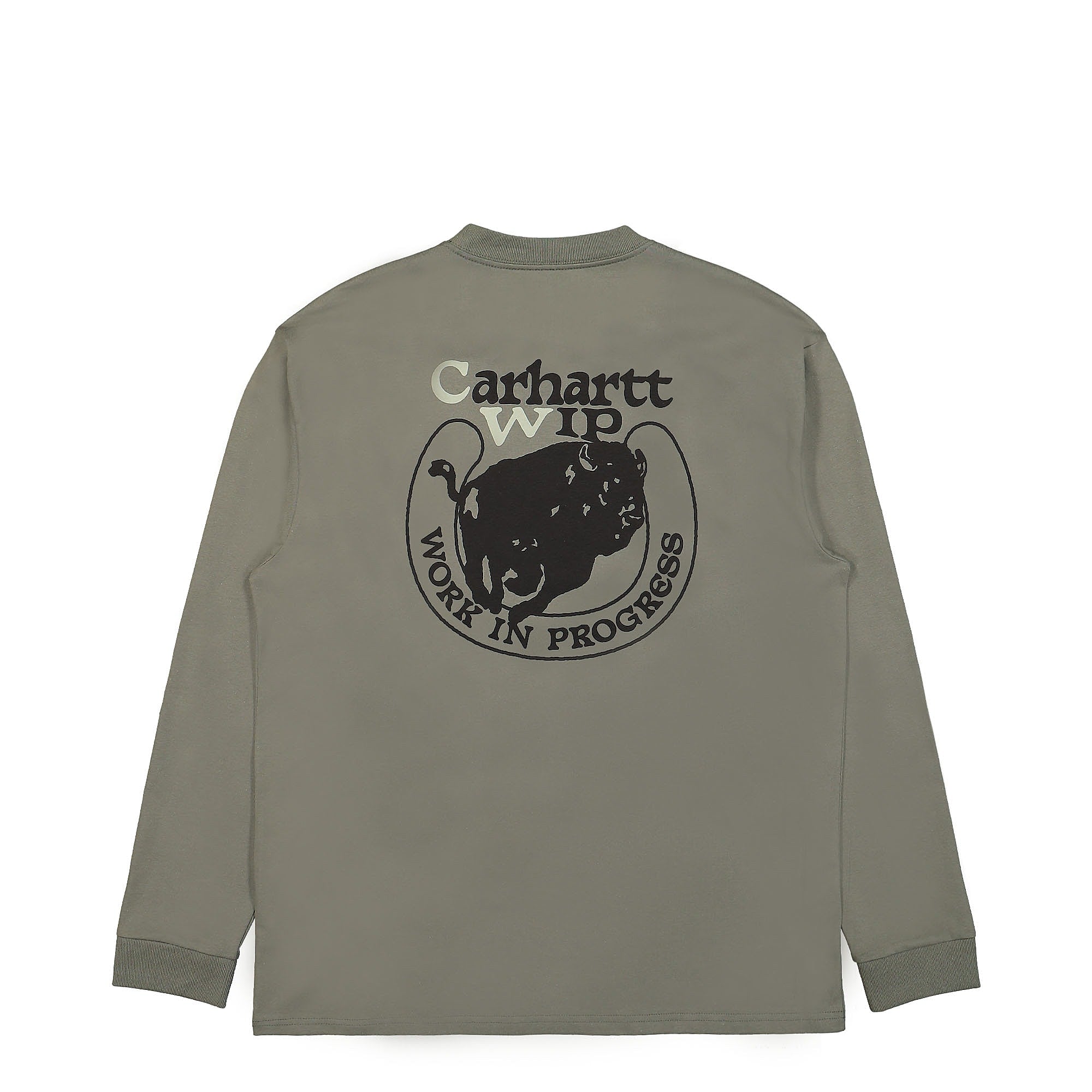 Carhartt WIP L/S Buffalo T-Shirt Salvia Longsleeves Close-up | Overkill
