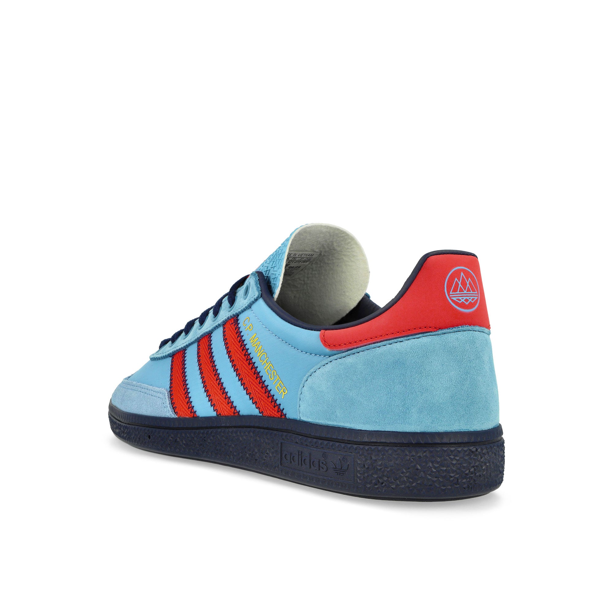 adidas Manchester SPZL Light Blue / Bright Red / Dark Blue Low Top Sneakers Material | Overkill