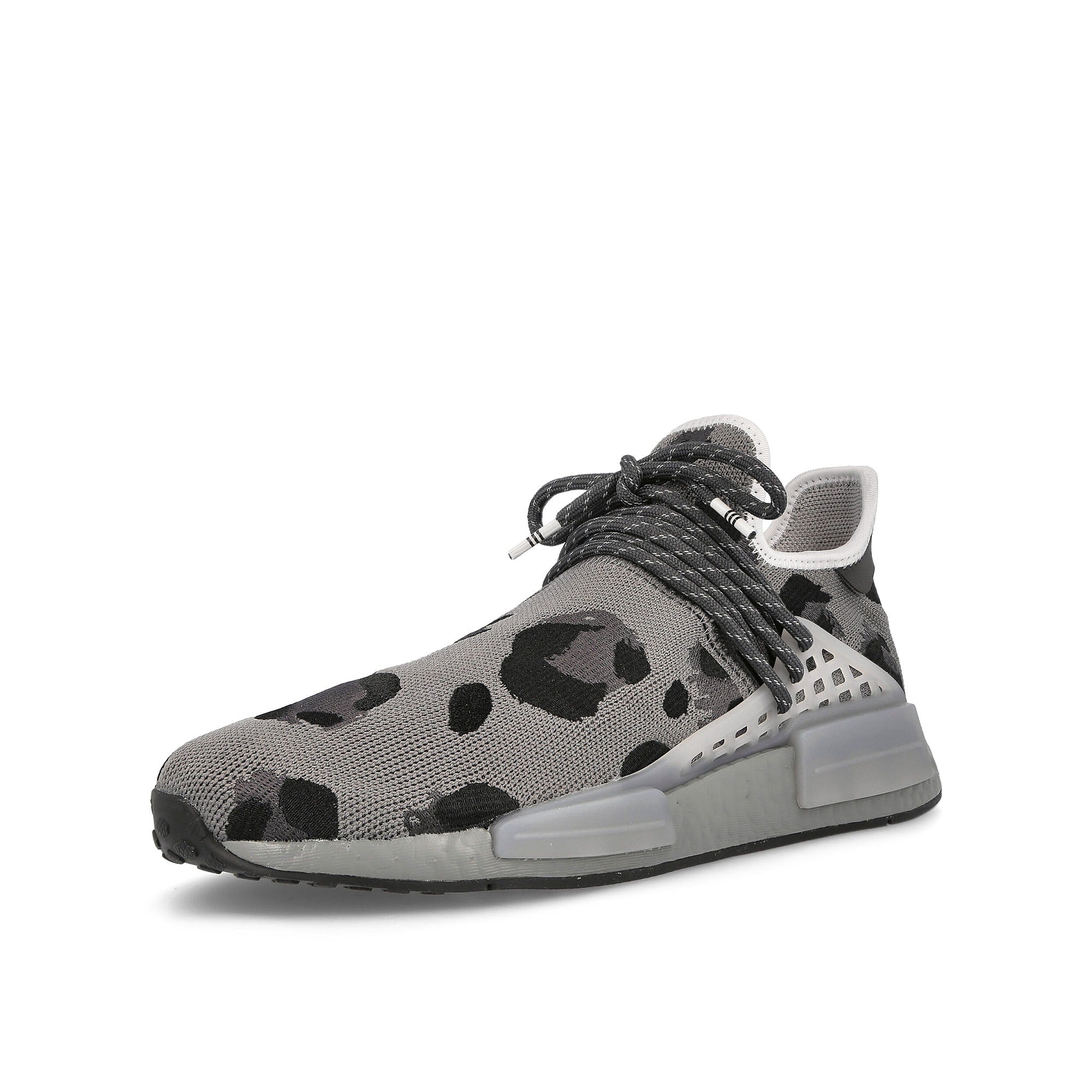 adidas Pharrell Williams x adidas HU NMD Animal Print Ash / Mgsogr / Core Black Sneakers Close Up | Overkill
