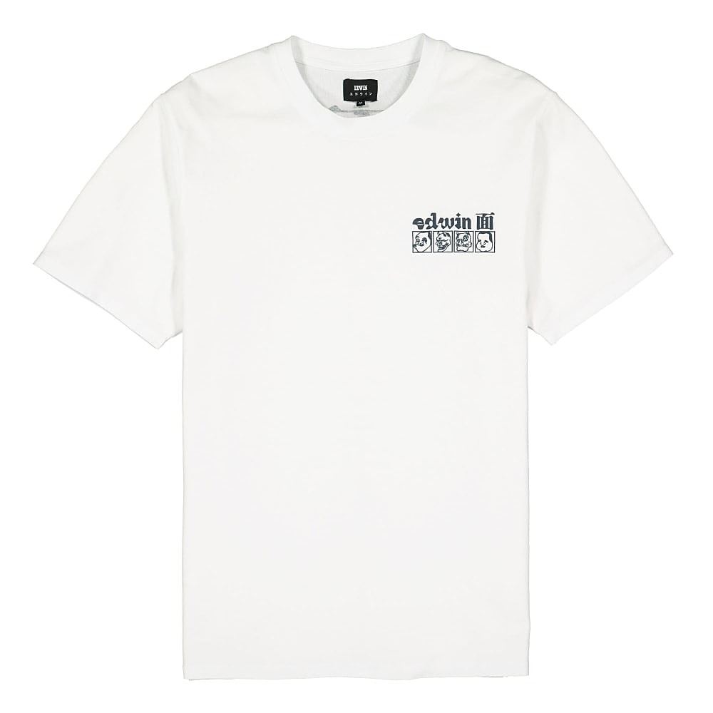 Edwin Hokusai Noh Masks TS Single Jersey White T-Shirts I028558.02.67.03 | Overkill