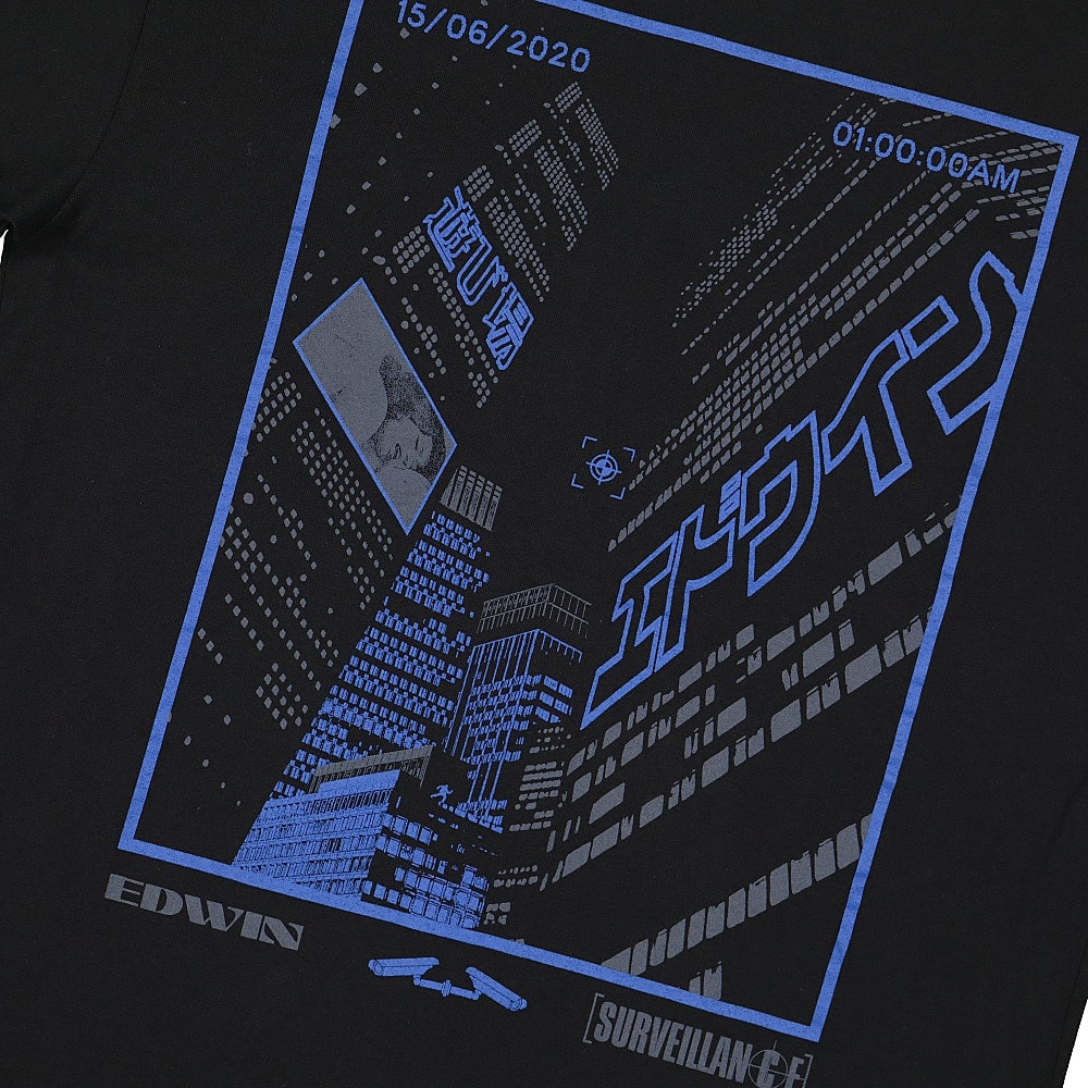 Edwin Surveillance TS Single Jersey Black T-Shirts Detailfoto | Overkill