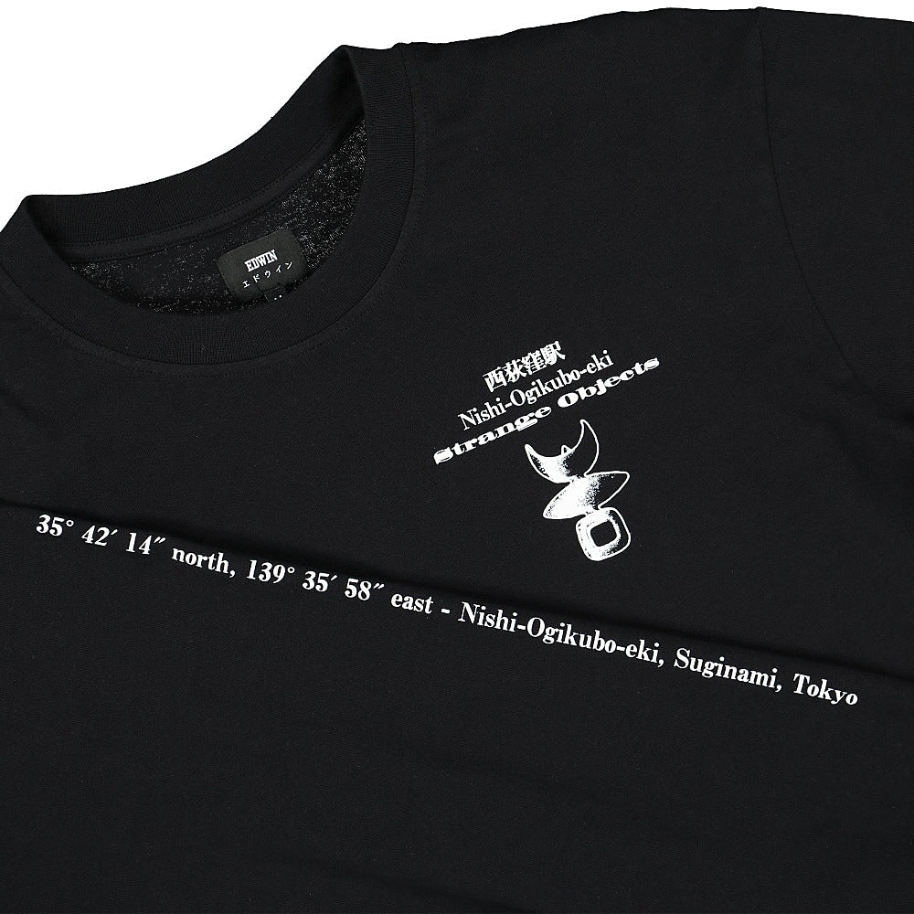 Edwin Strange Objects TS LS Single Jersey Black Longsleeves Close-up | Overkill