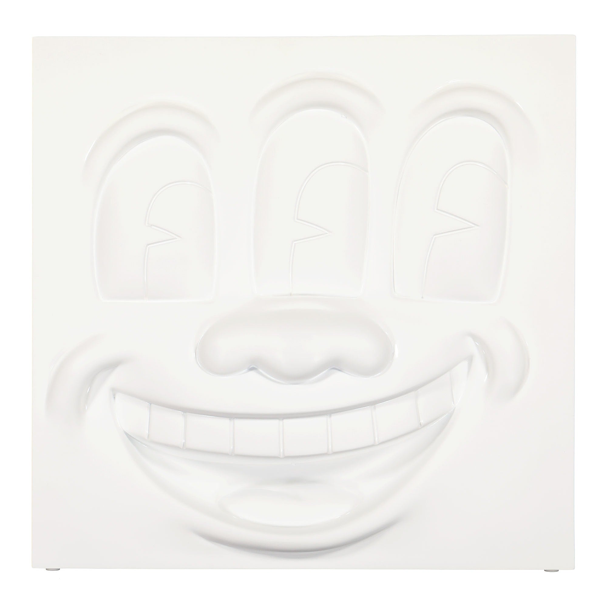 Medicom Keith Haring Three Eyed Smiling Face Statue White Collectibles & Toys MDCKHTE | Overkill