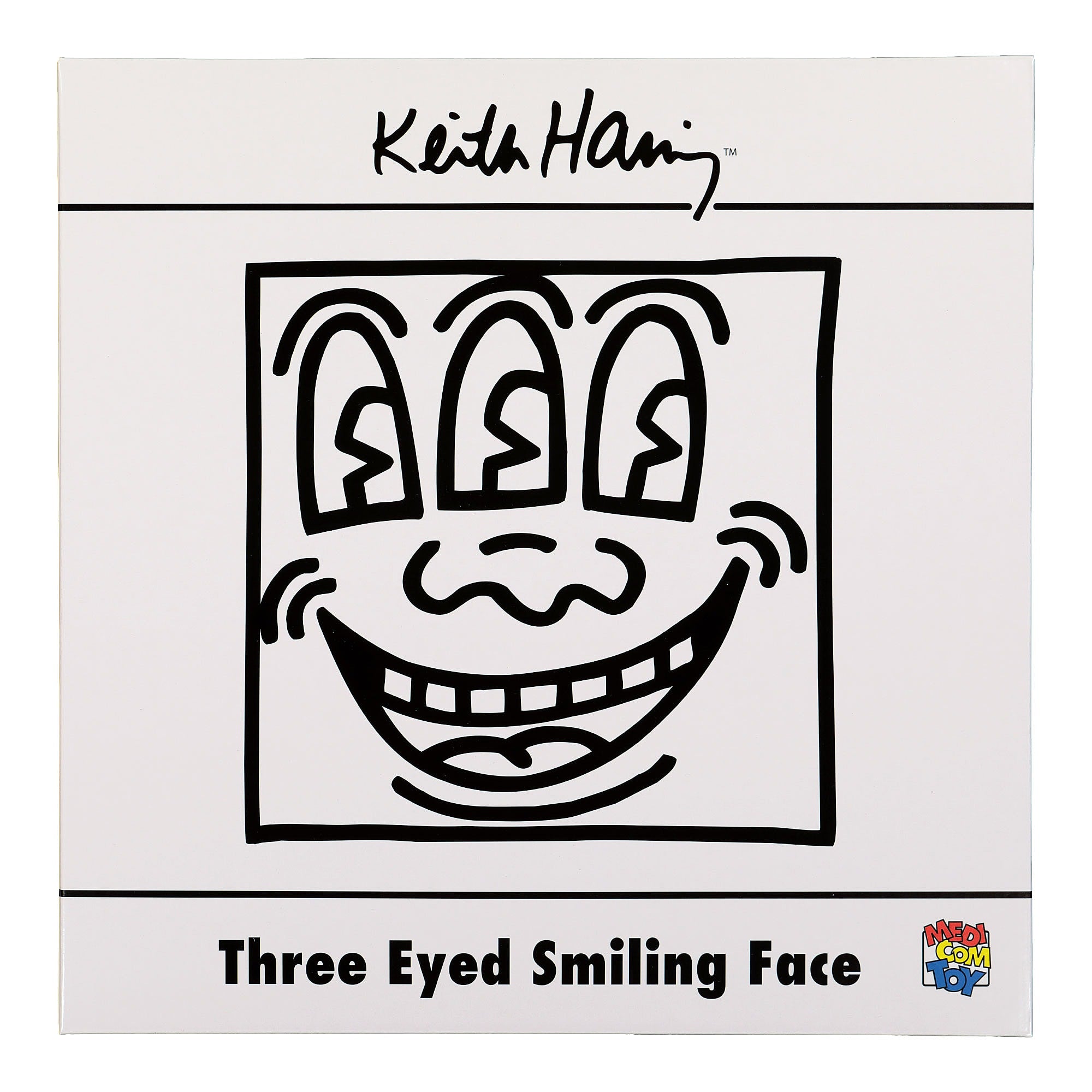 Medicom Keith Haring Three Eyed Smiling Face Statue White Collectibles & Toys Detailfoto | Overkill