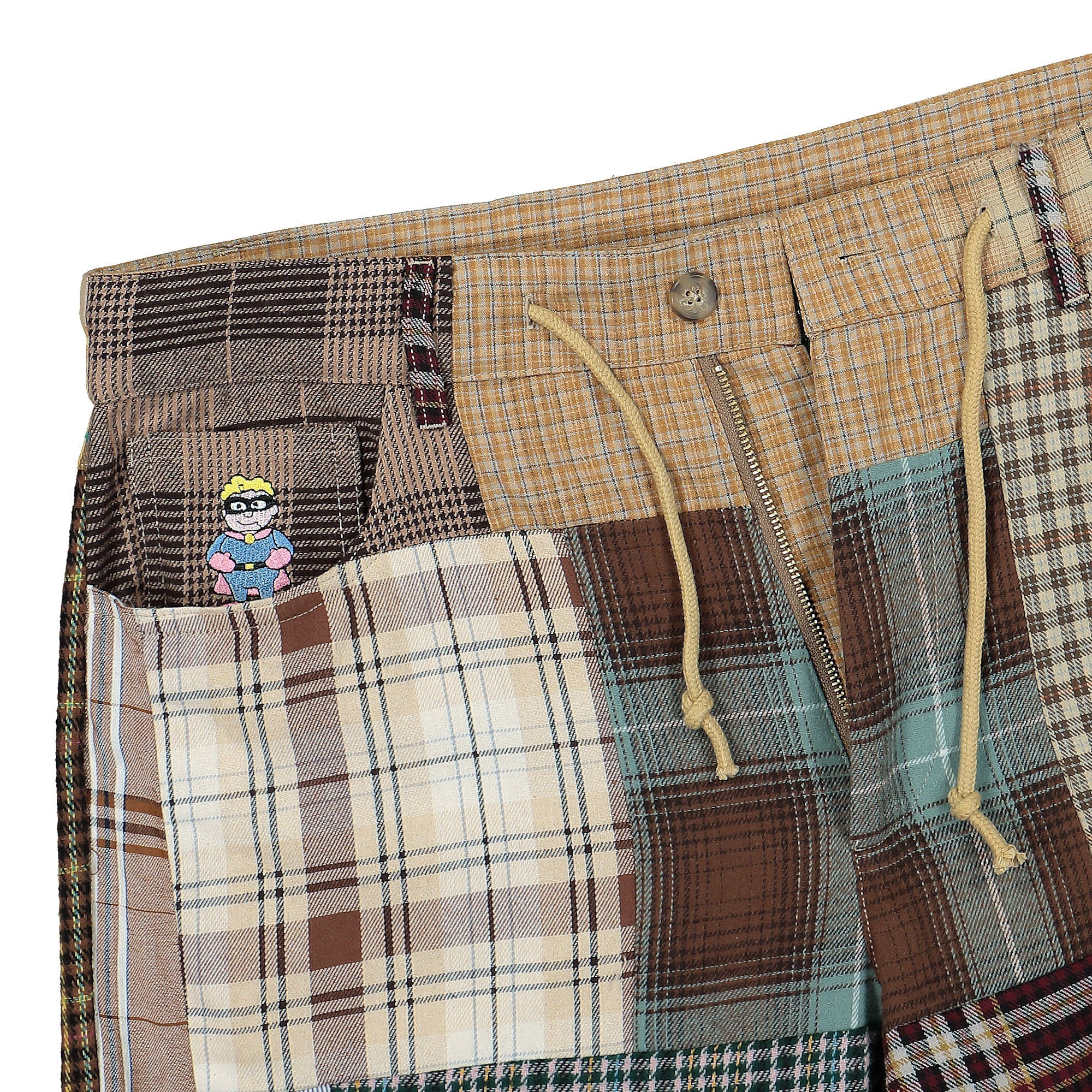 Kidsuper Studios Checked Cotton Trouser Beige Casual Pants Detailfoto | Overkill