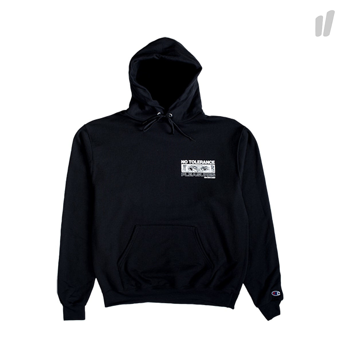 Pleasures No Tolerance Champion Hoody Black Hoodies L18W102006 | Overkill