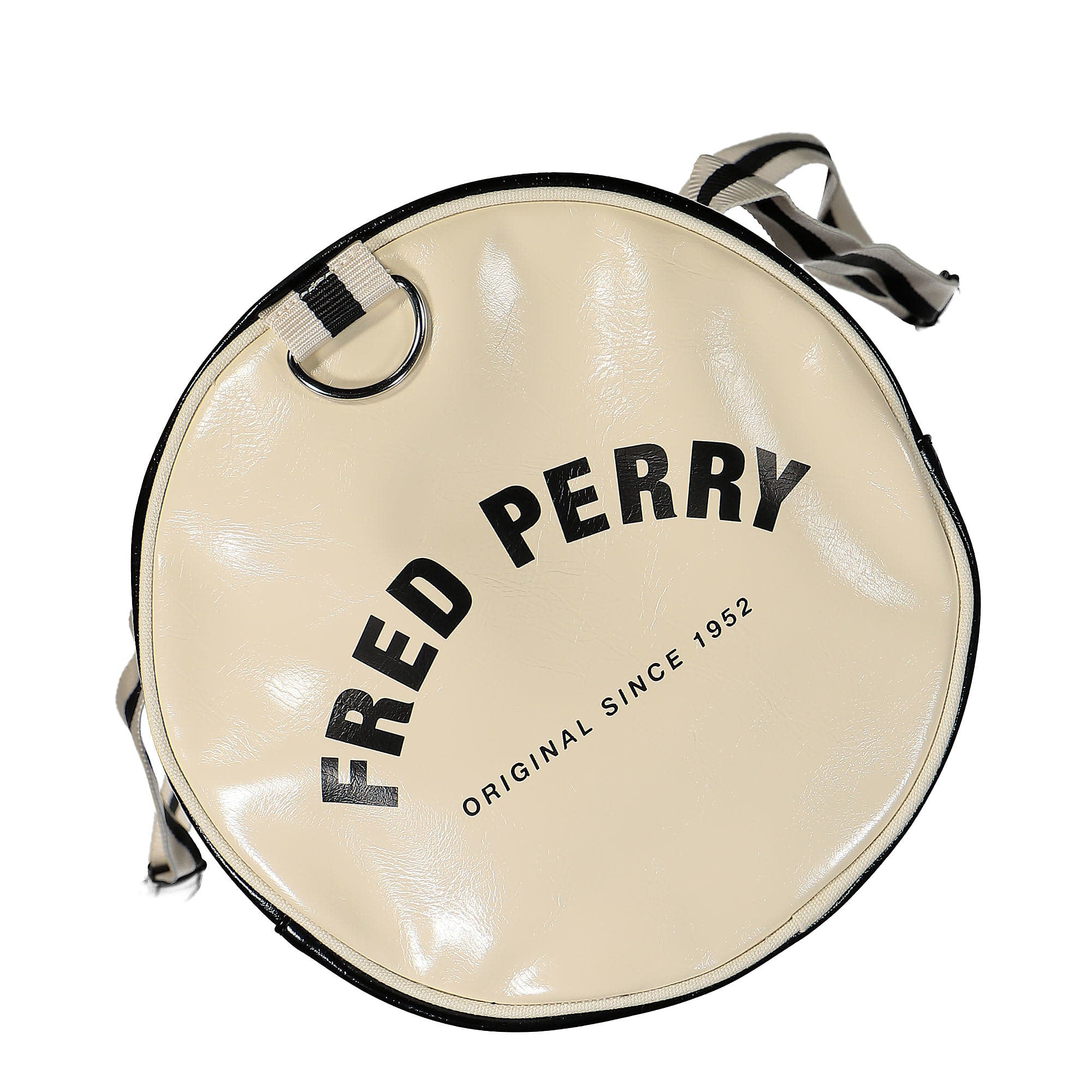 Fred Perry Classic Barrel Bag Black / Ecru Duffle Bags Close-up | Overkill