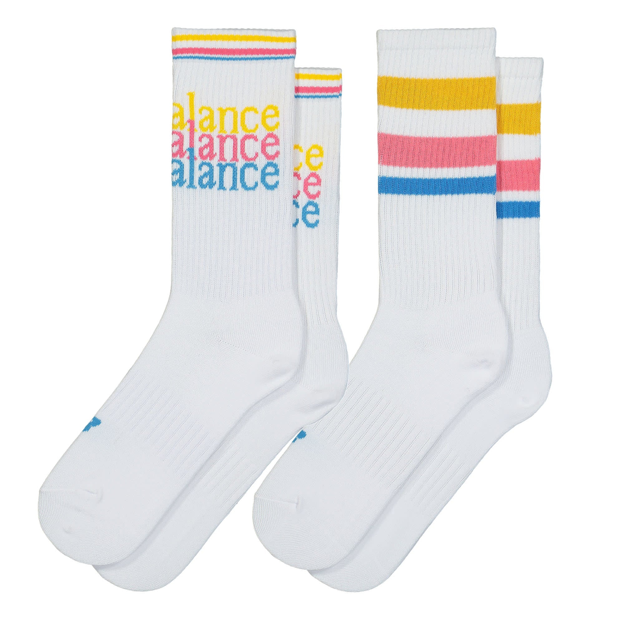 New Balance Essentials Celebrate Legacy Crew 2 Pairs Socks White Socks LAS22162-WT | Overkill