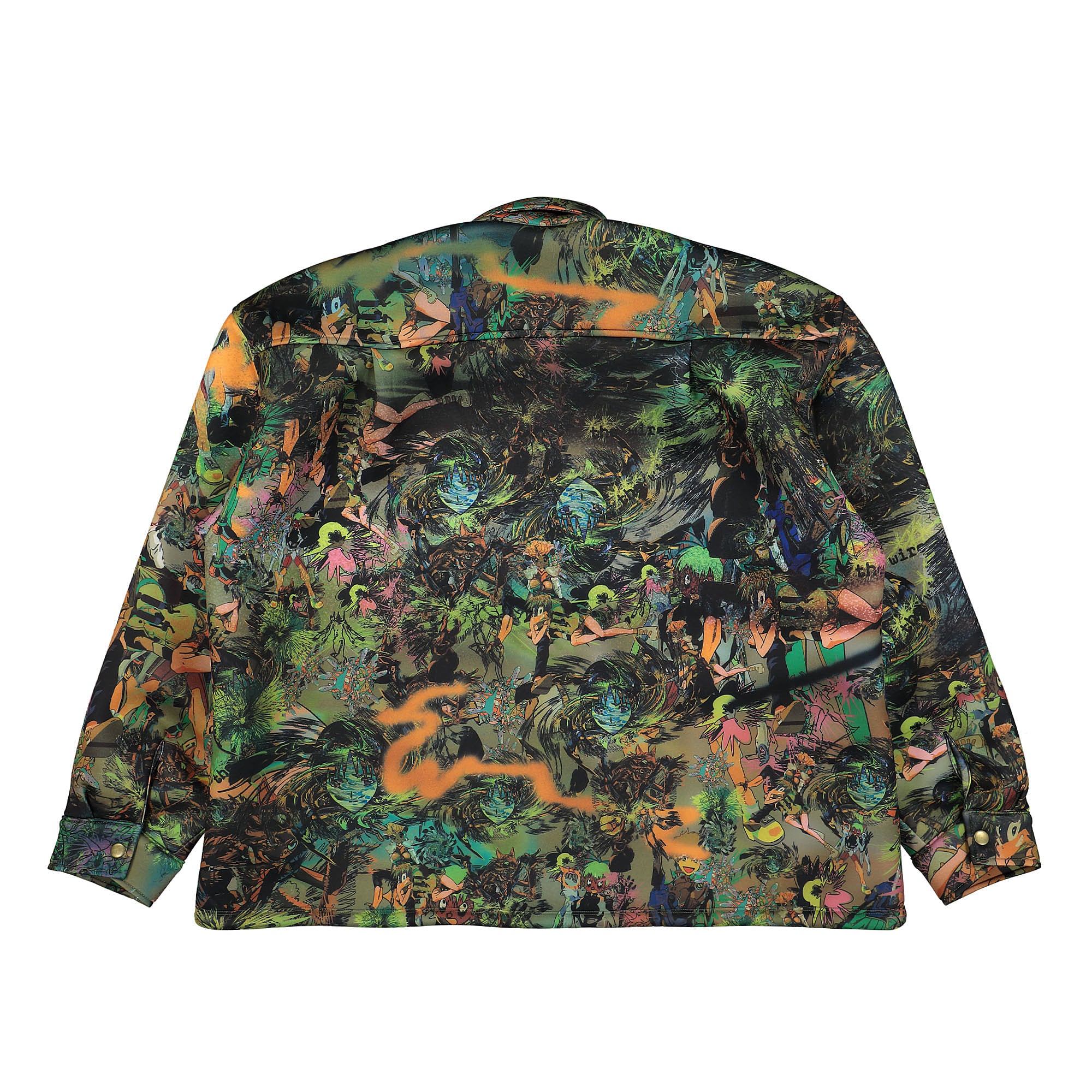 Liberal Youth Ministry Camo Cartoon Scuba Knit Shirt Green Multicolor Shirts Material | Overkill