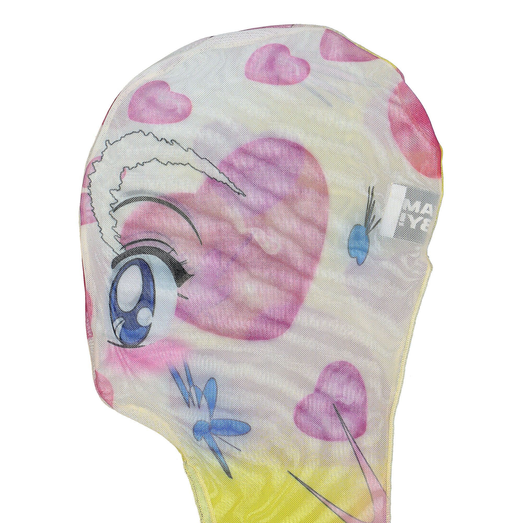 Liberal Youth Ministry Ladies Mesh Balaclava Knit Pink Hearts Balaclavas LYM01K109 | Overkill