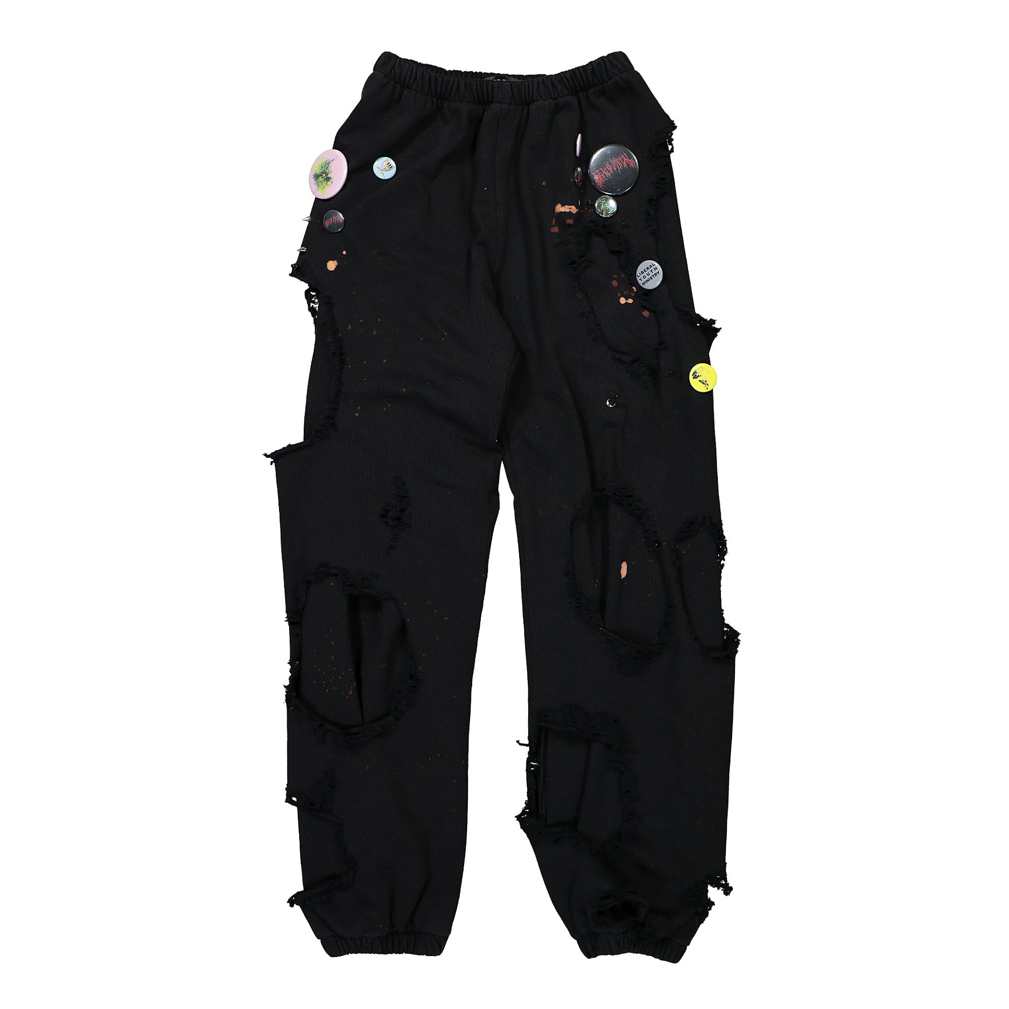 Liberal Youth Ministry Destroyed Pants Knit Black Casual Pants LYM01P105 | Overkill