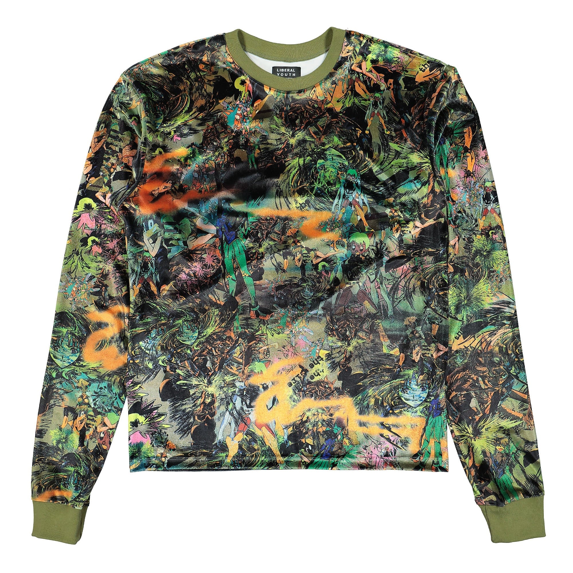 Liberal Youth Ministry Velvet Long Sleeve Shirt Green Anime Shirts LYM01T133 | Overkill