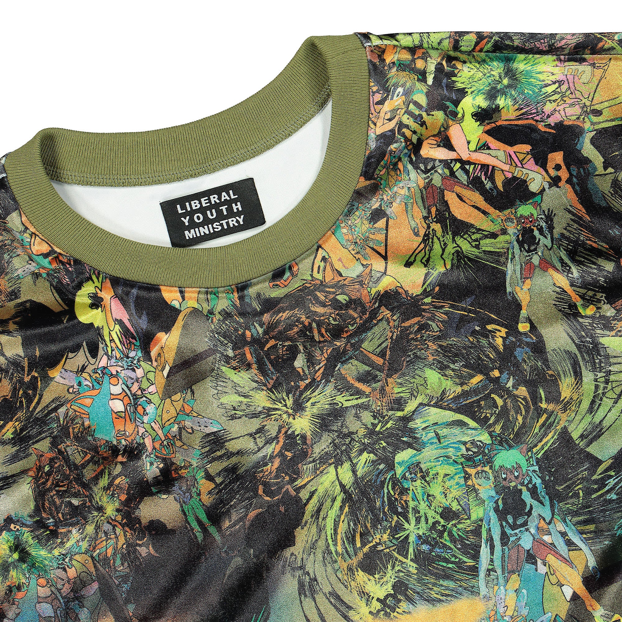 Liberal Youth Ministry Velvet Long Sleeve Shirt Green Anime Shirts Close-up | Overkill