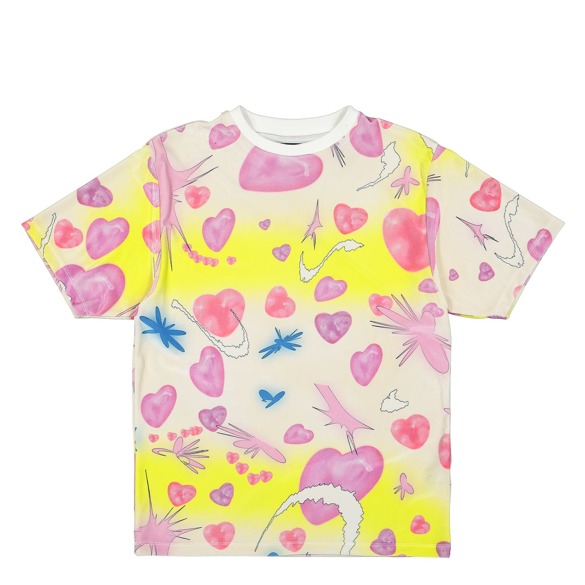 Liberal Youth Ministry Velvet Hearts Knit T-Shirt Pink Multicolor T-Shirts LYM01T134 | Overkill