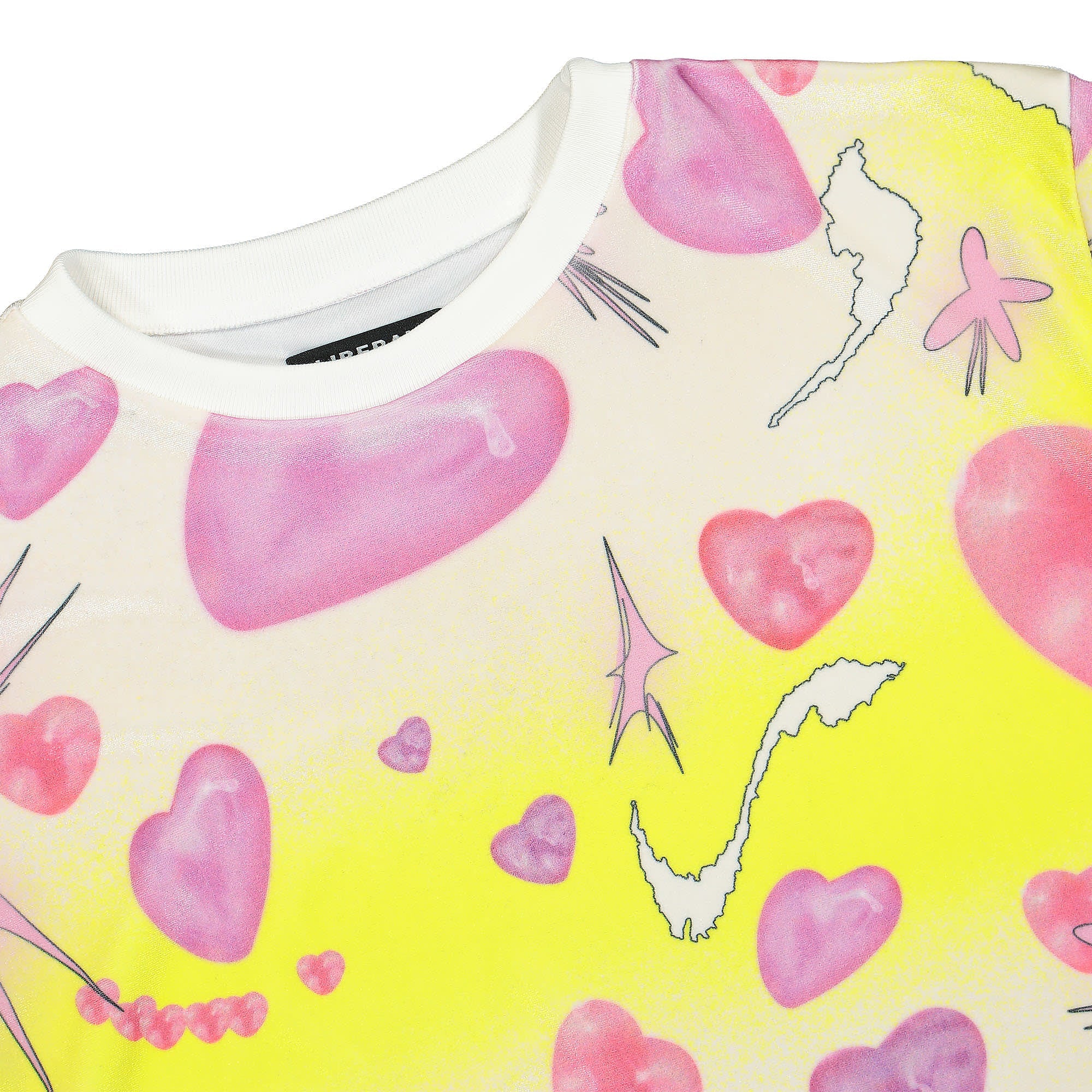 Liberal Youth Ministry Velvet Hearts Knit T-Shirt Pink Multicolor T-Shirts Close-up | Overkill