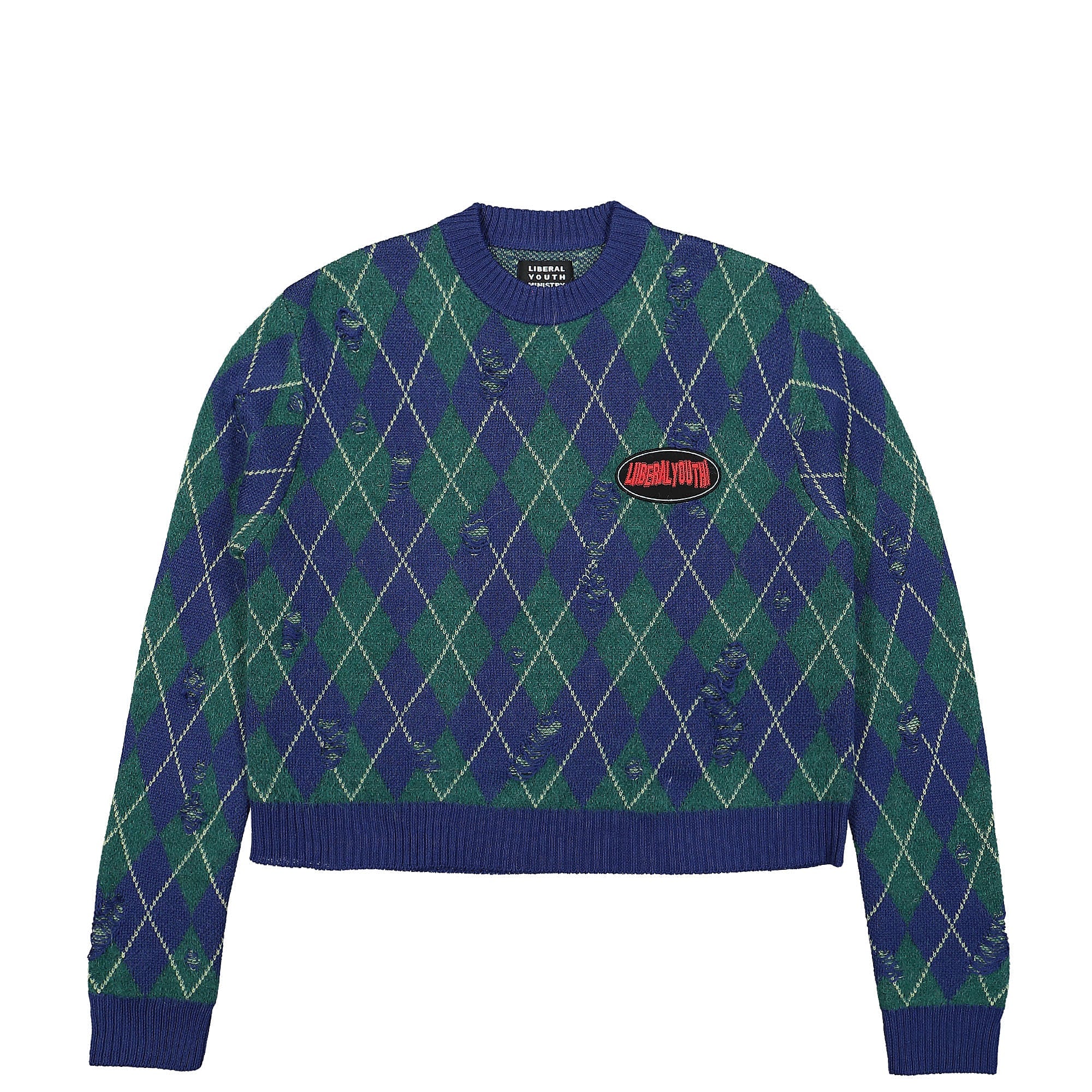 Liberal Youth Ministry Distressed Sweater Green Sweatshirts LYM02N002 | Overkill