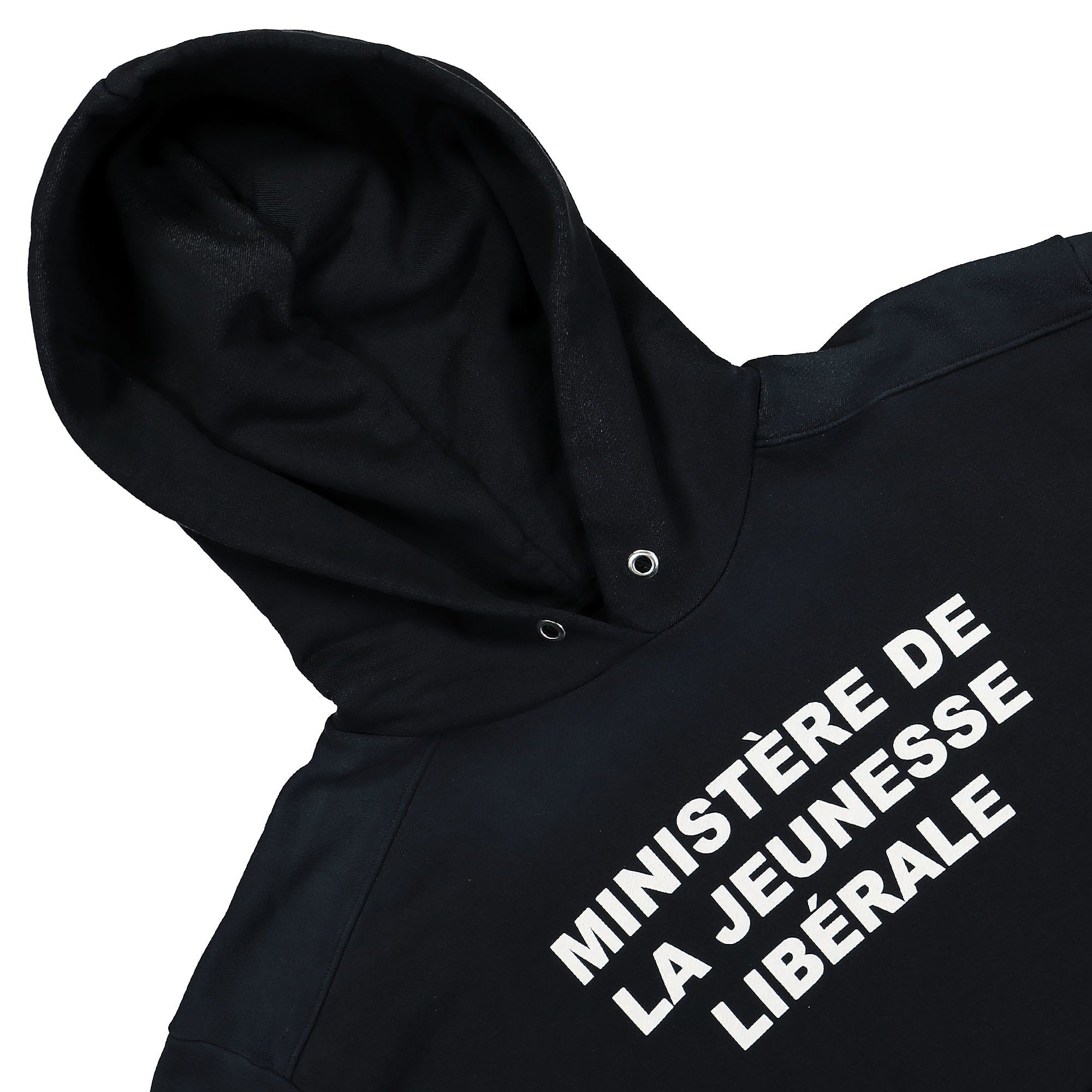 Liberal Youth Ministry Fleece Raglan Logo Hoodie Black Hoodies Close-up | Overkill