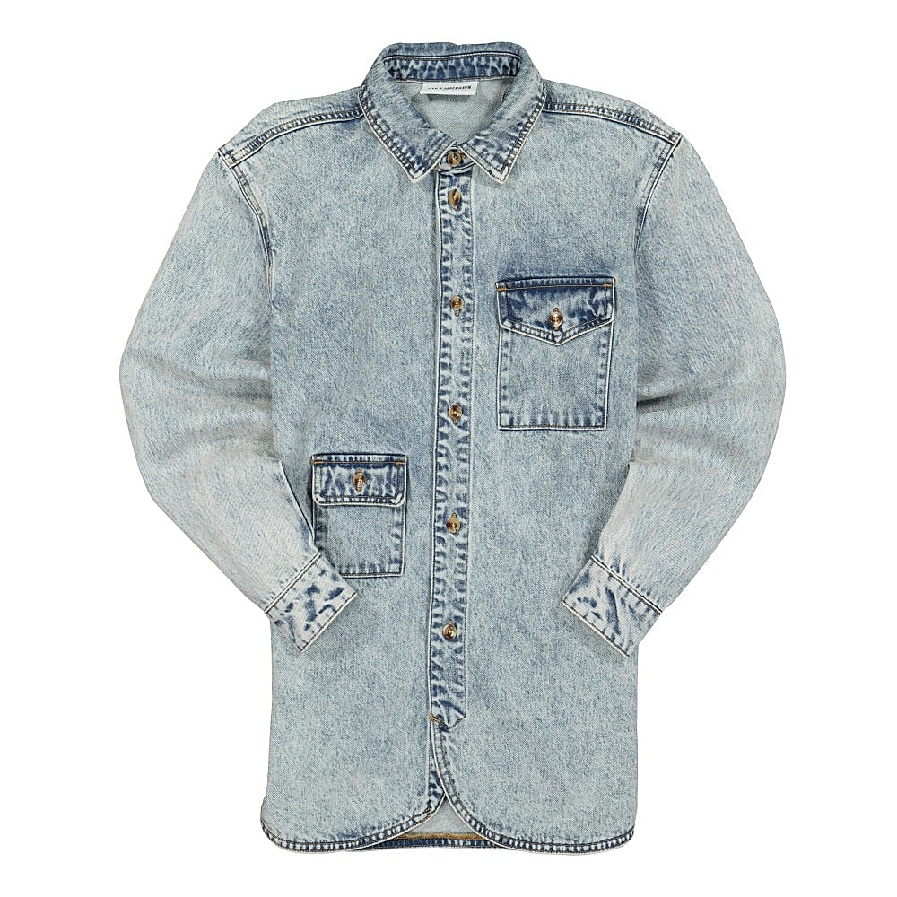 Han Kjobenhavn army shirt Bleached Denim Shirts M-130386 | Overkill