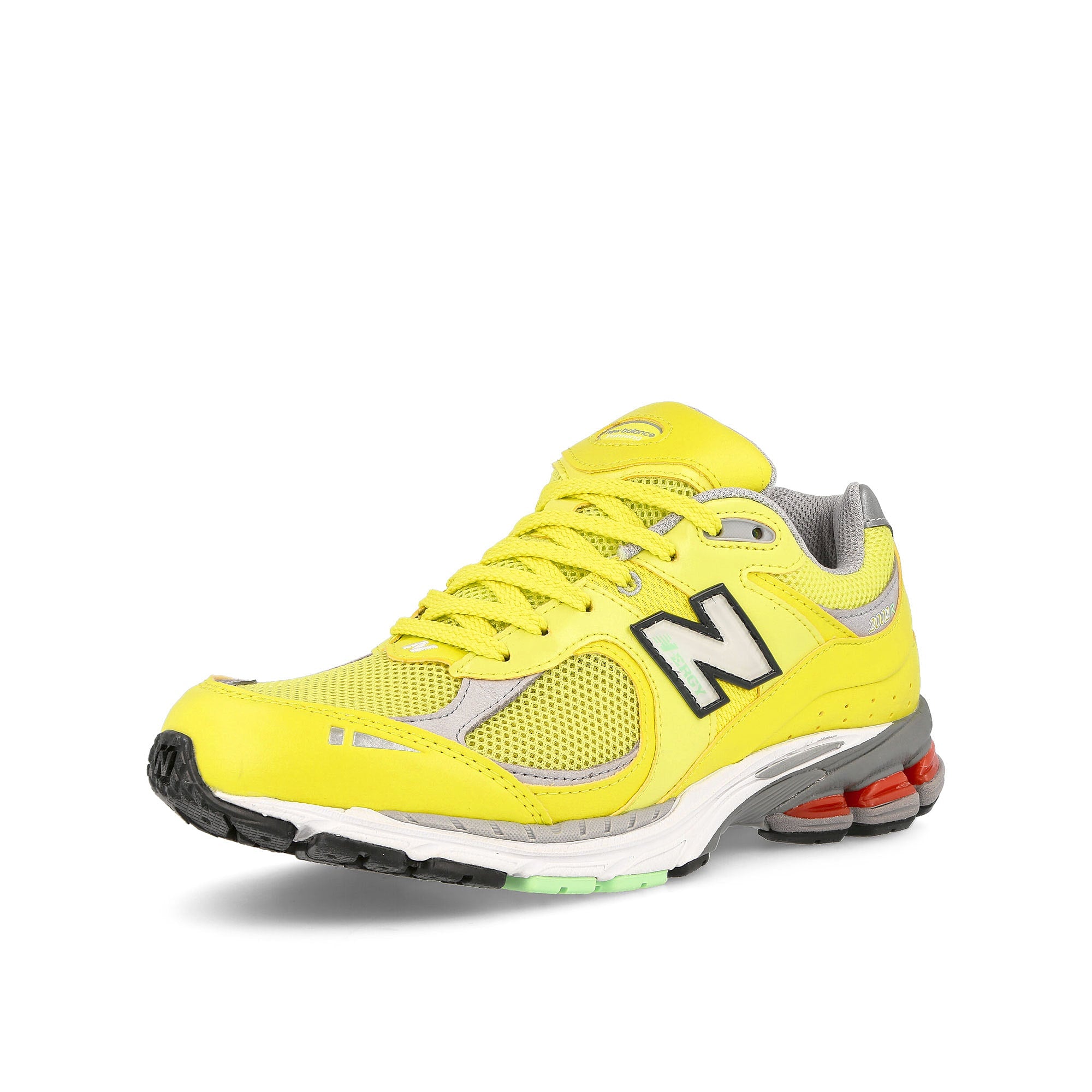 New Balance m2002rlc Sulphur Yellow-Silver Metallic Low Top Sneakers Close Up | Overkill