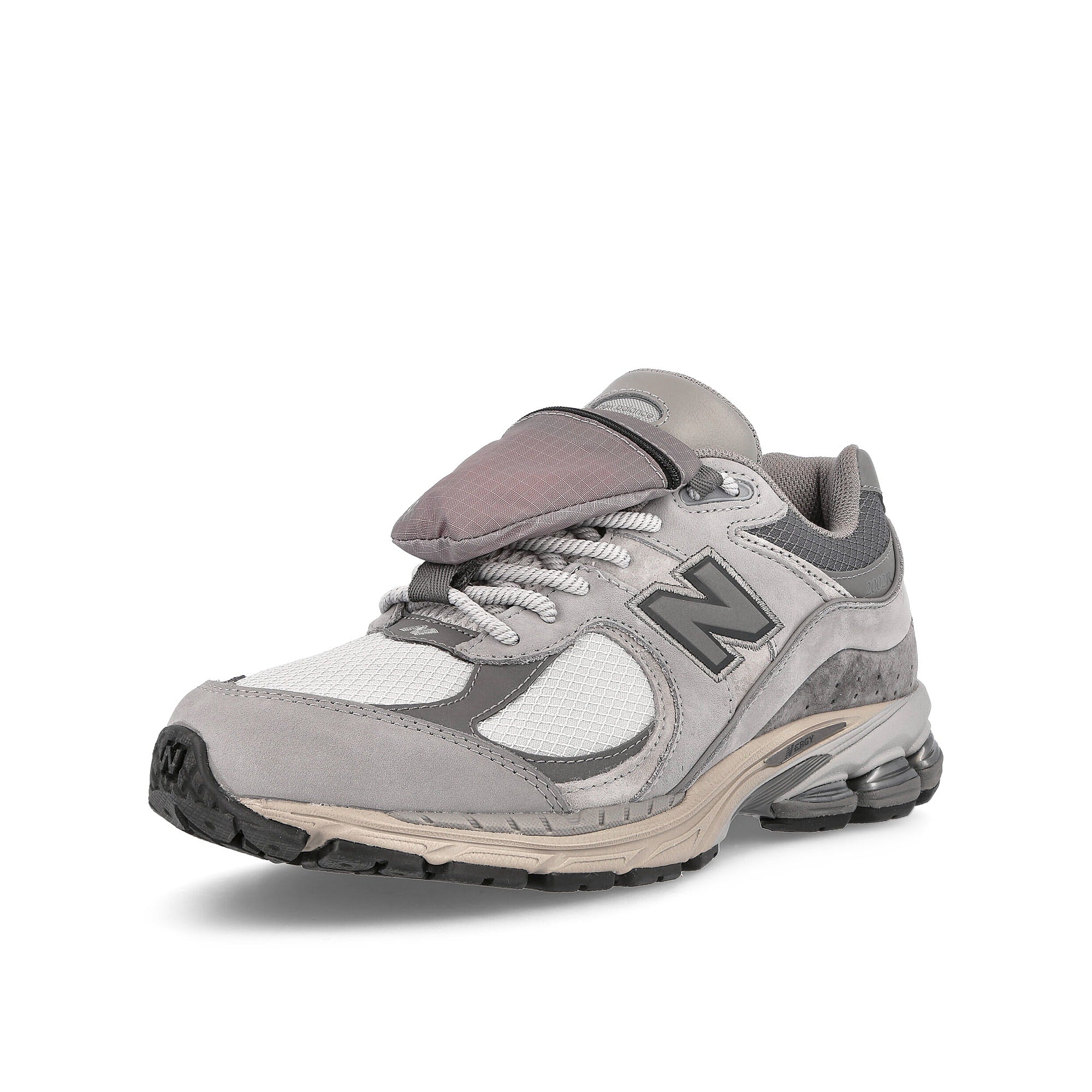 New Balance m2002rvc Team Away Grey / Dark Silver Metallic Low Top Sneakers Close Up | Overkill