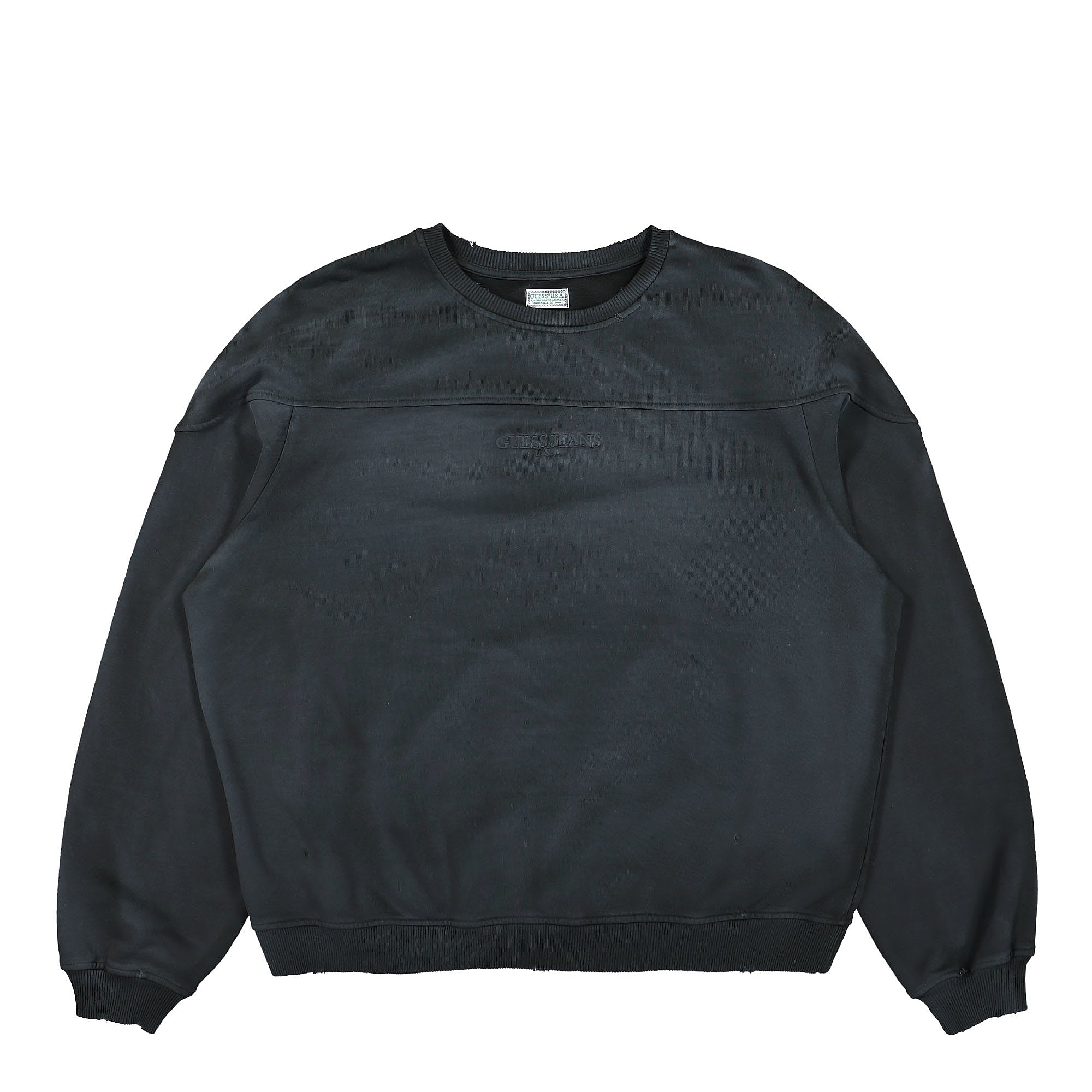 GUESS U.S.A. Classic Logo Crewneck Jet Black Sweatshirts M2BQ01KBB40-JBLK | Overkill