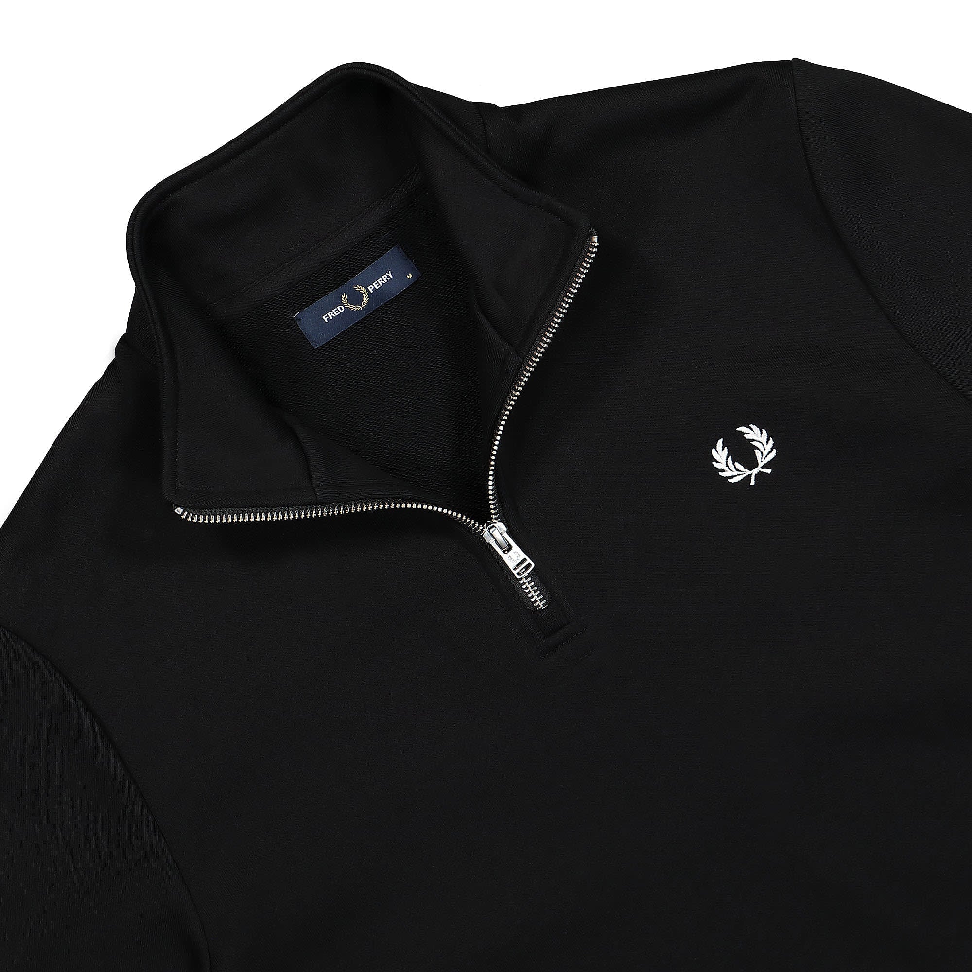 Fred Perry Half Zip Sweatshirt Black Sweatshirts Close-up | Overkill