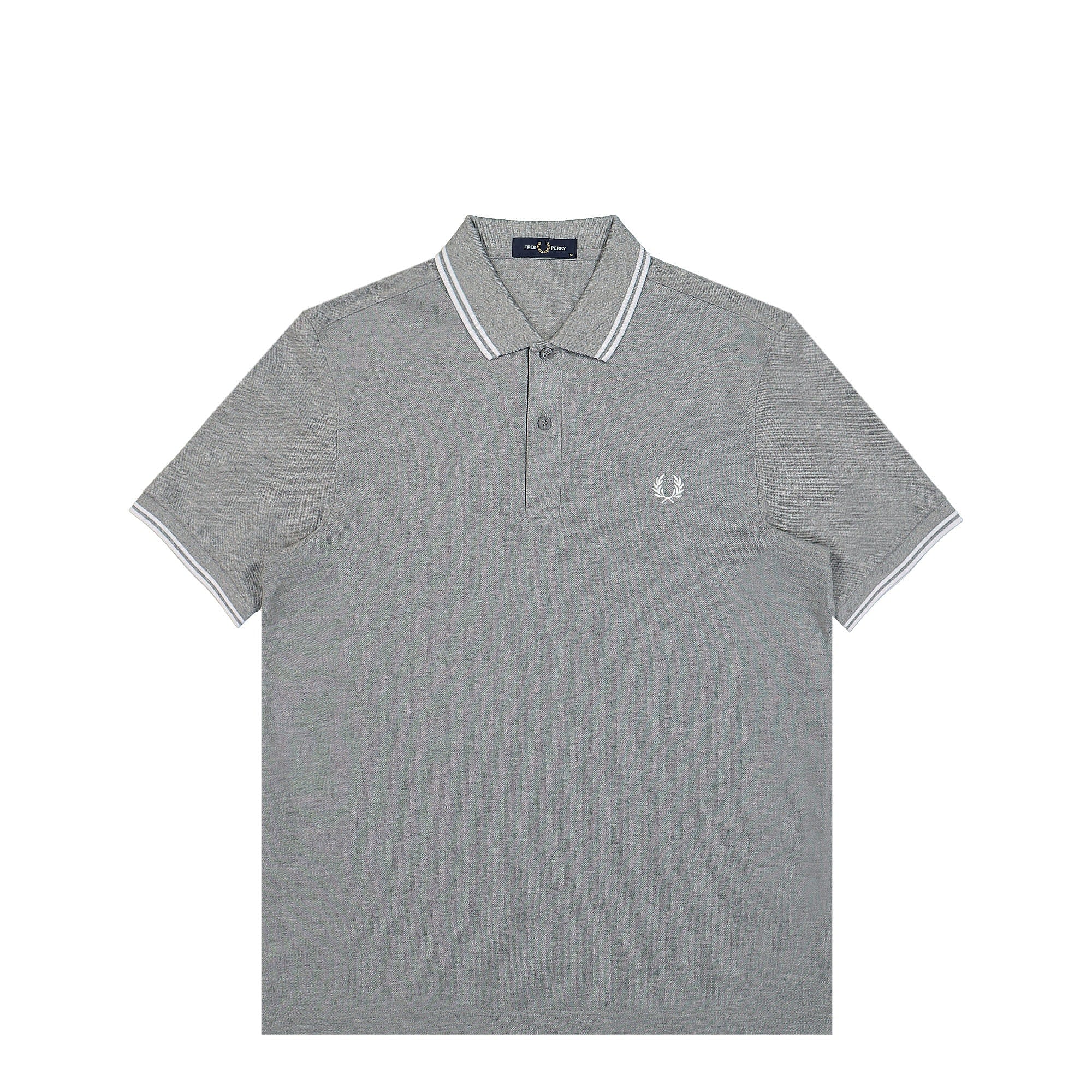 Fred Perry Twin Tipped Fred Perry Shirt Steel Marl / White Polo Shirts M3600 Q38 | Overkill