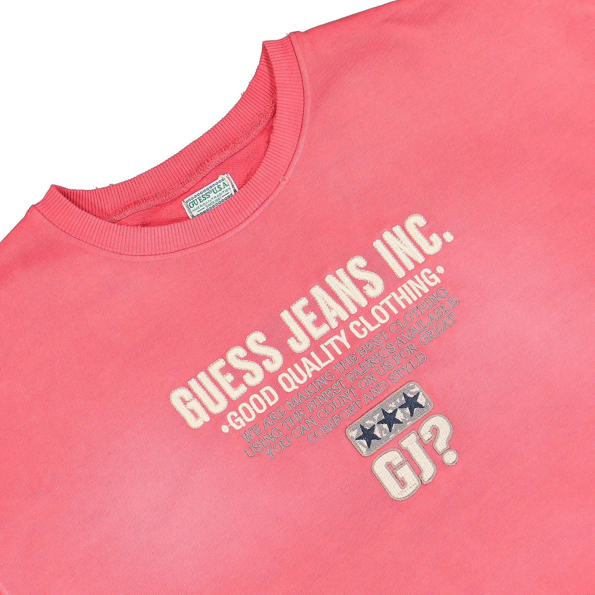 GUESS U.S.A. Crewneck Sweatshirt Bonfire Red Sweatshirts Close-up | Overkill