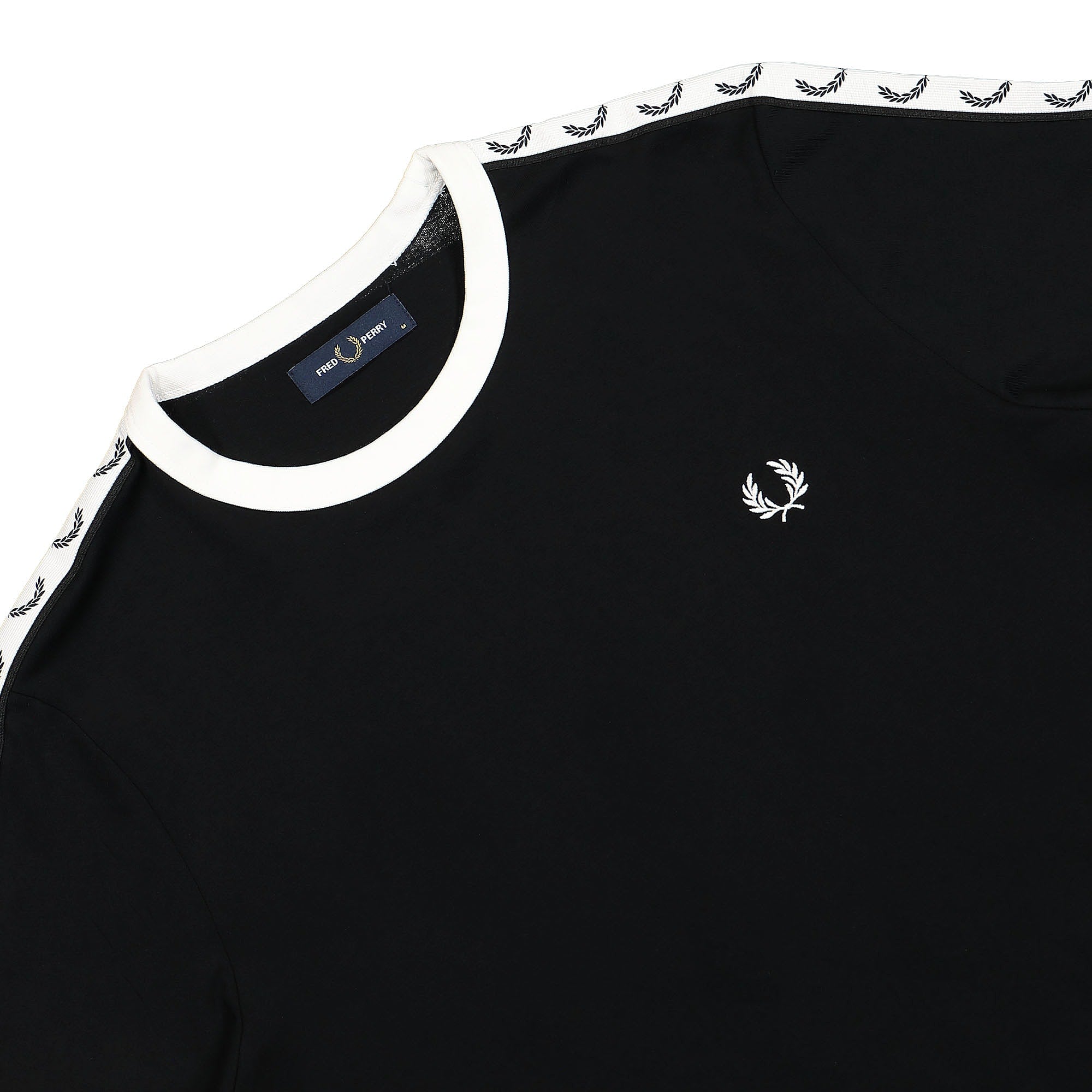 Fred Perry Taped Ringer T-Shirt Black T-Shirts Close-up | Overkill