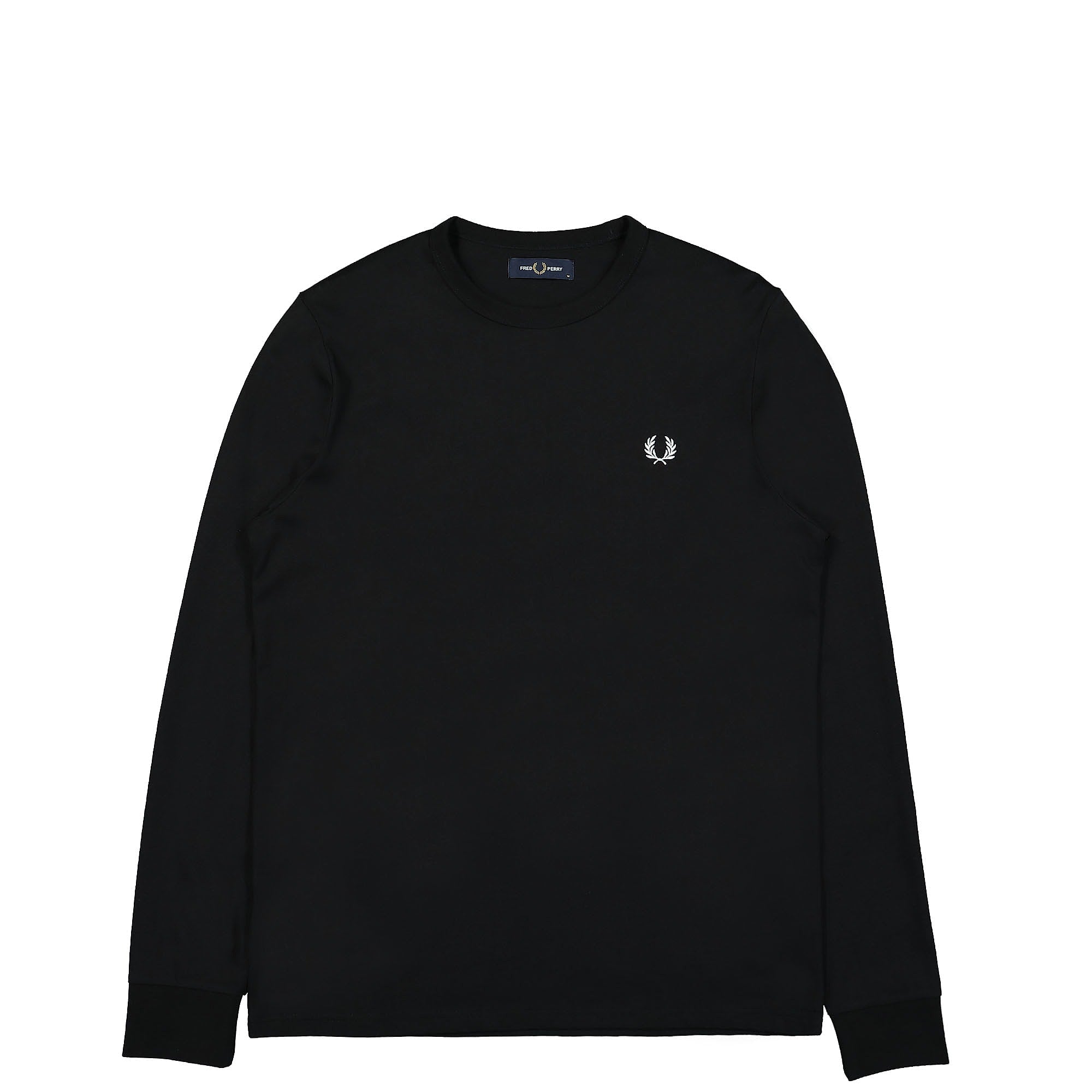 Fred Perry Laurel Wreath LS T-Shirt Black T-Shirts M4625 | Overkill