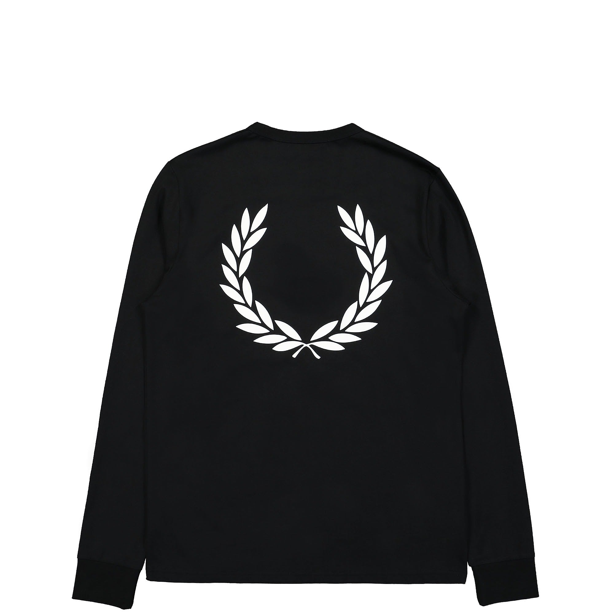 Fred Perry Laurel Wreath LS T-Shirt Black T-Shirts Close-up | Overkill