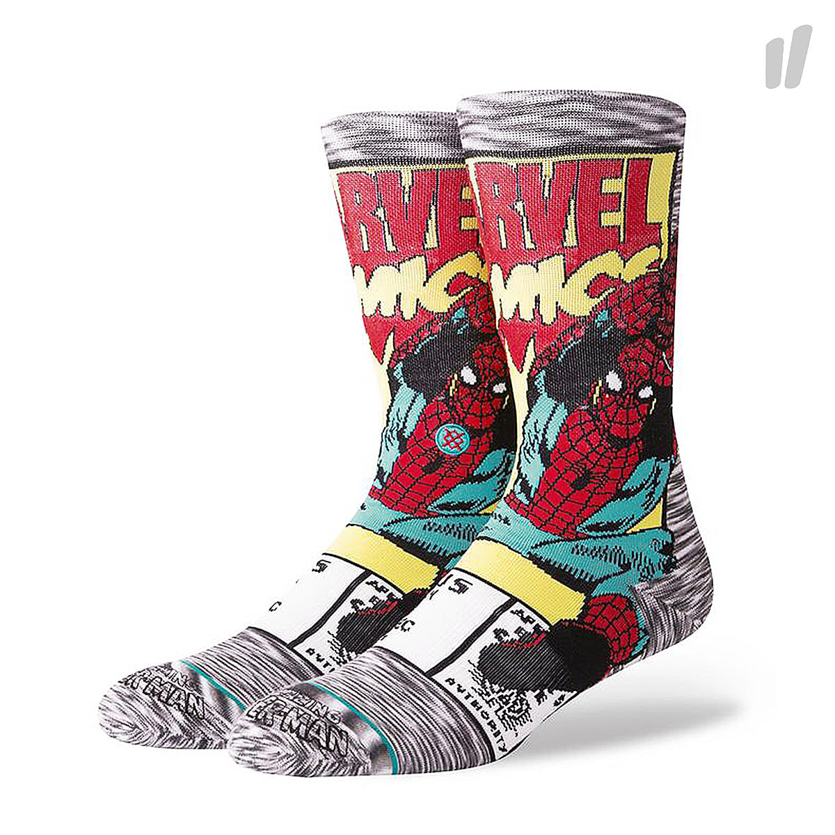 Stance Spiderman Comic Socks Grey Socks M546D18SPI-GRY | Overkill