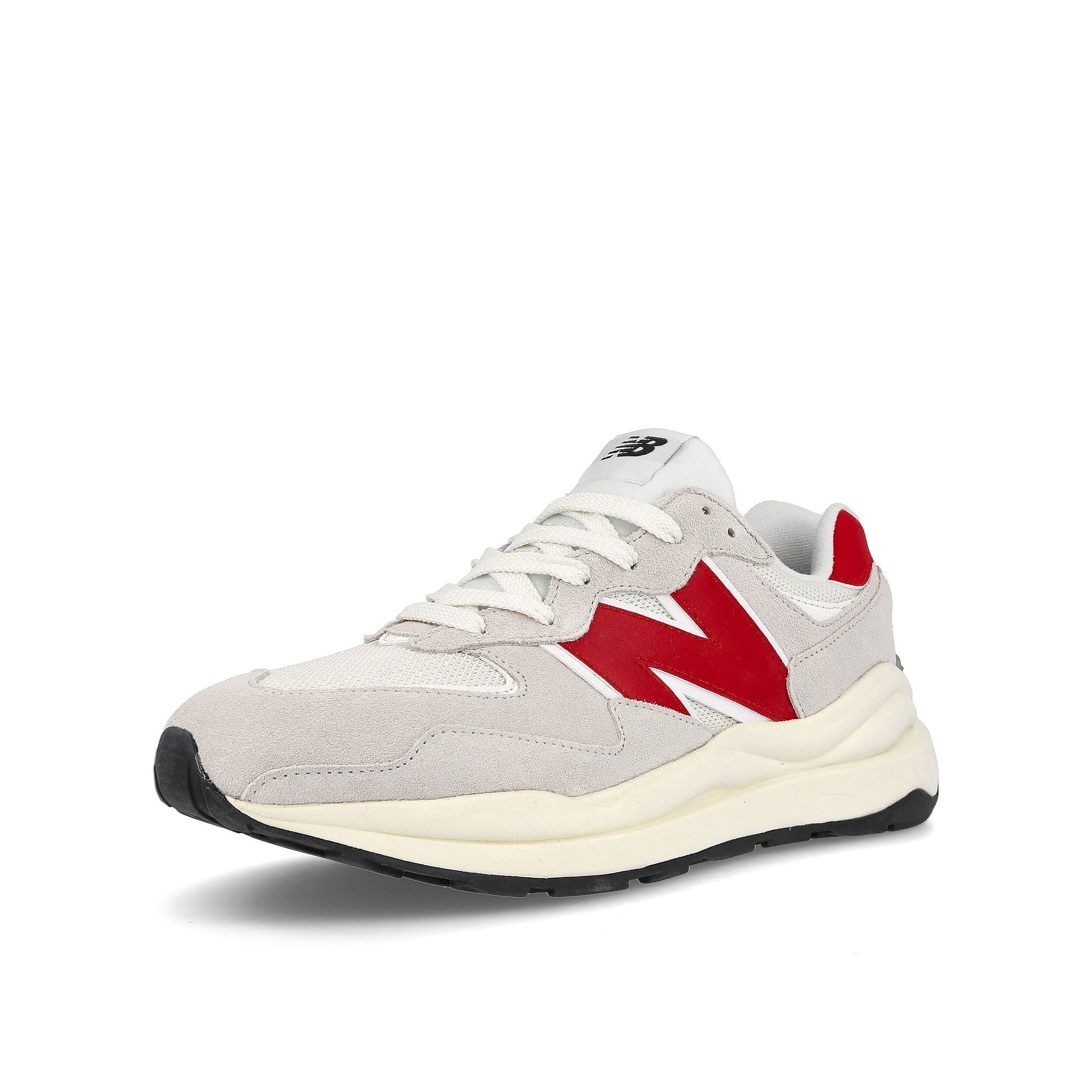 New Balance 57/40 Beige-Grey-Red Low Top Sneakers Close Up | Overkill