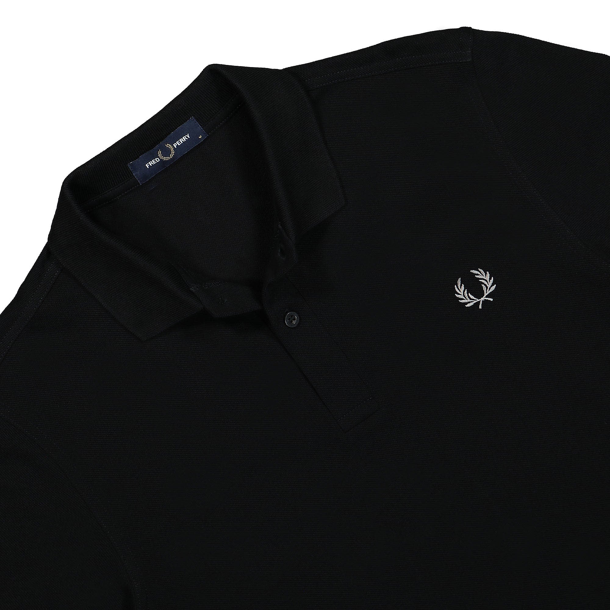 Fred Perry Plain Fred Perry Shirt Black / Chrome Polo Shirts Close-up | Overkill