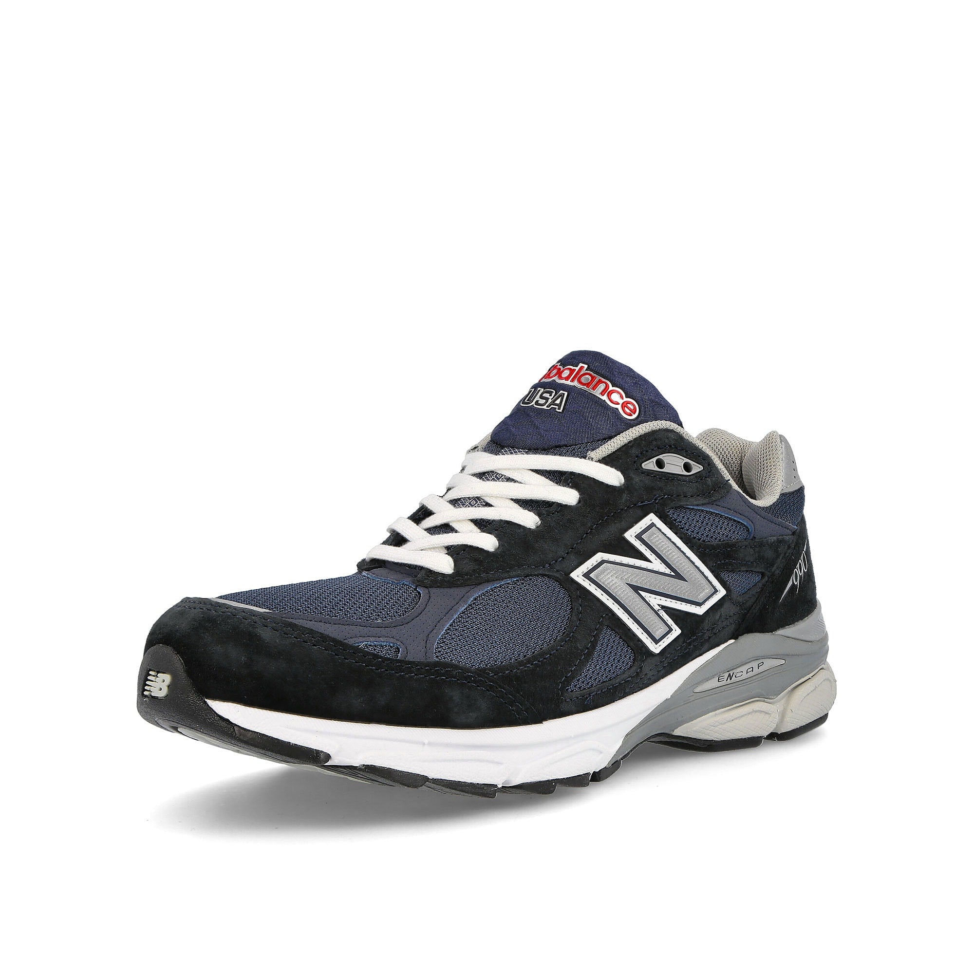 New Balance M990NB3 Dark Navy-Grey Low Top Sneakers Close Up | Overkill