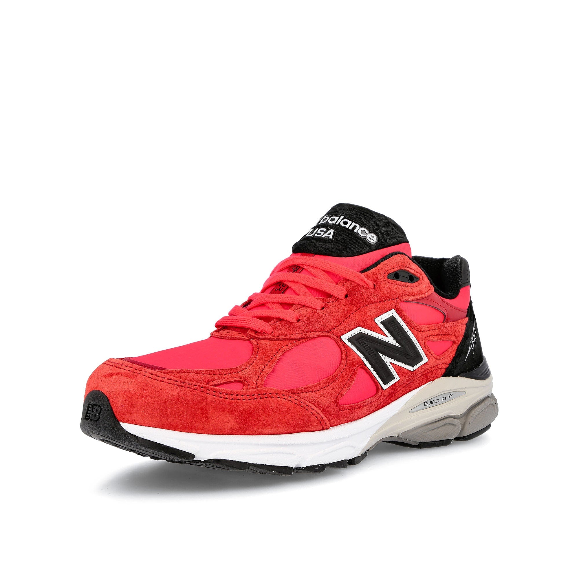 New Balance m 990 pl3 Red-Black Low Top Sneakers Close Up | Overkill
