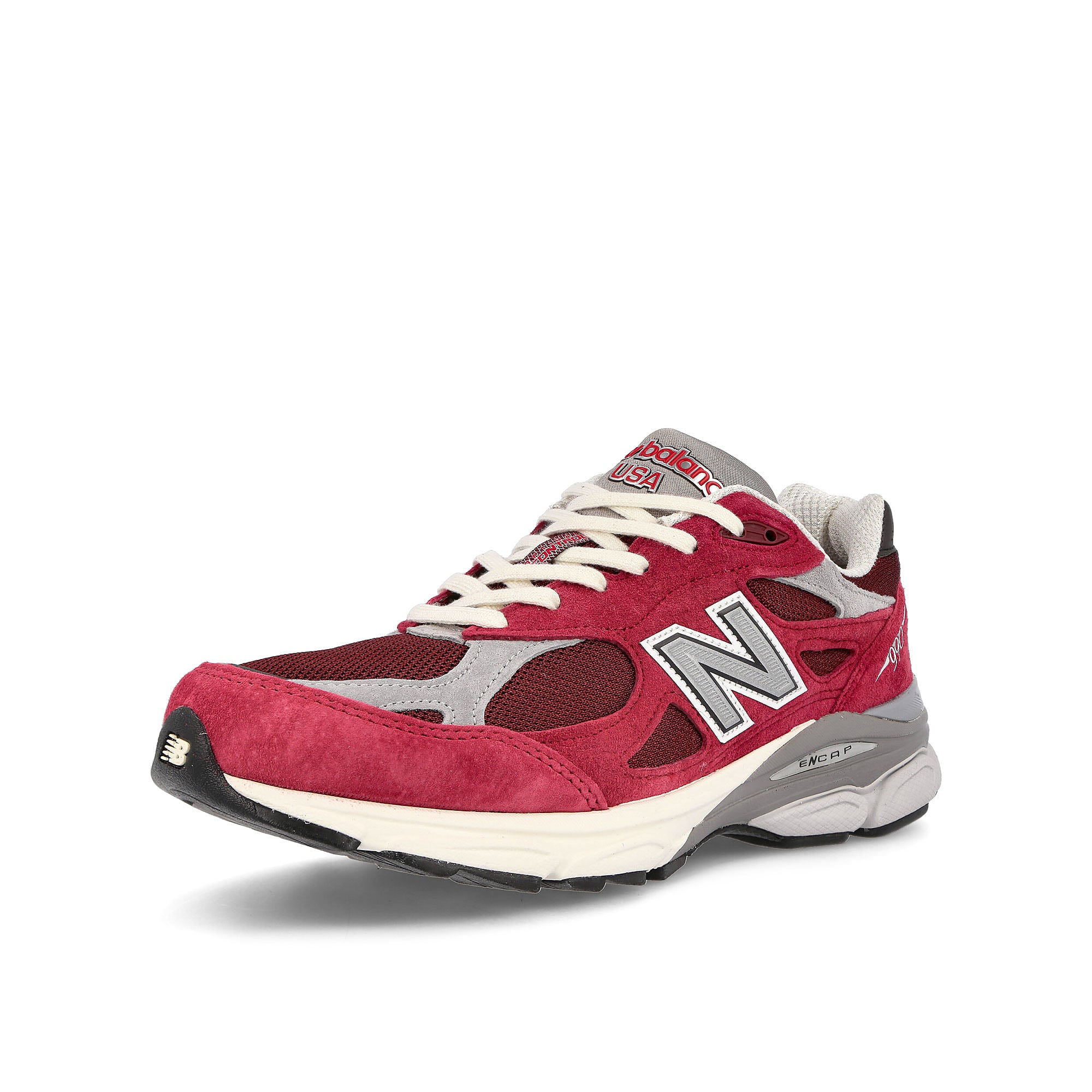 New Balance m990tf3 Red Low Top Sneakers Close Up | Overkill
