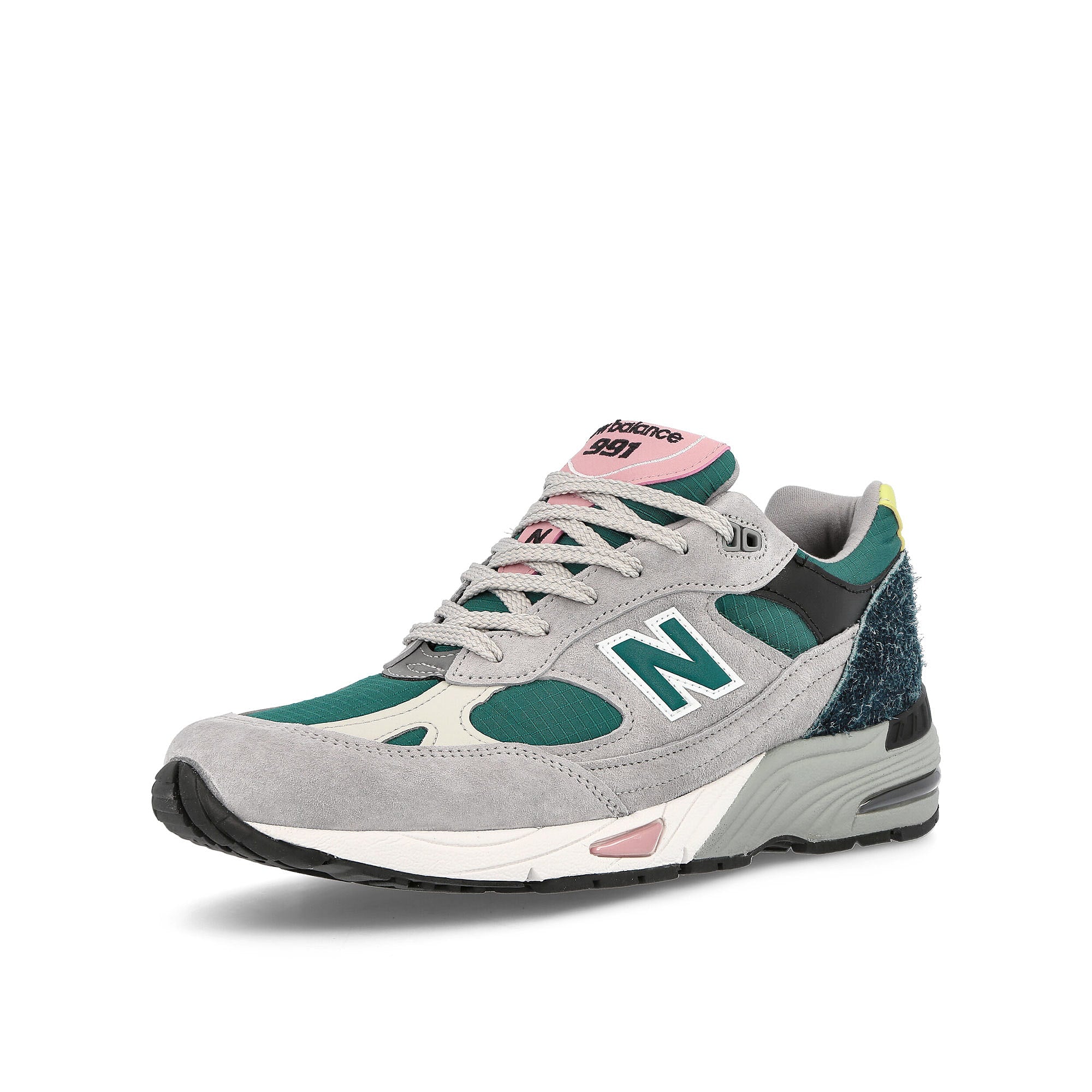 New Balance m991psg Grey-Teal Sneakers Close Up | Overkill