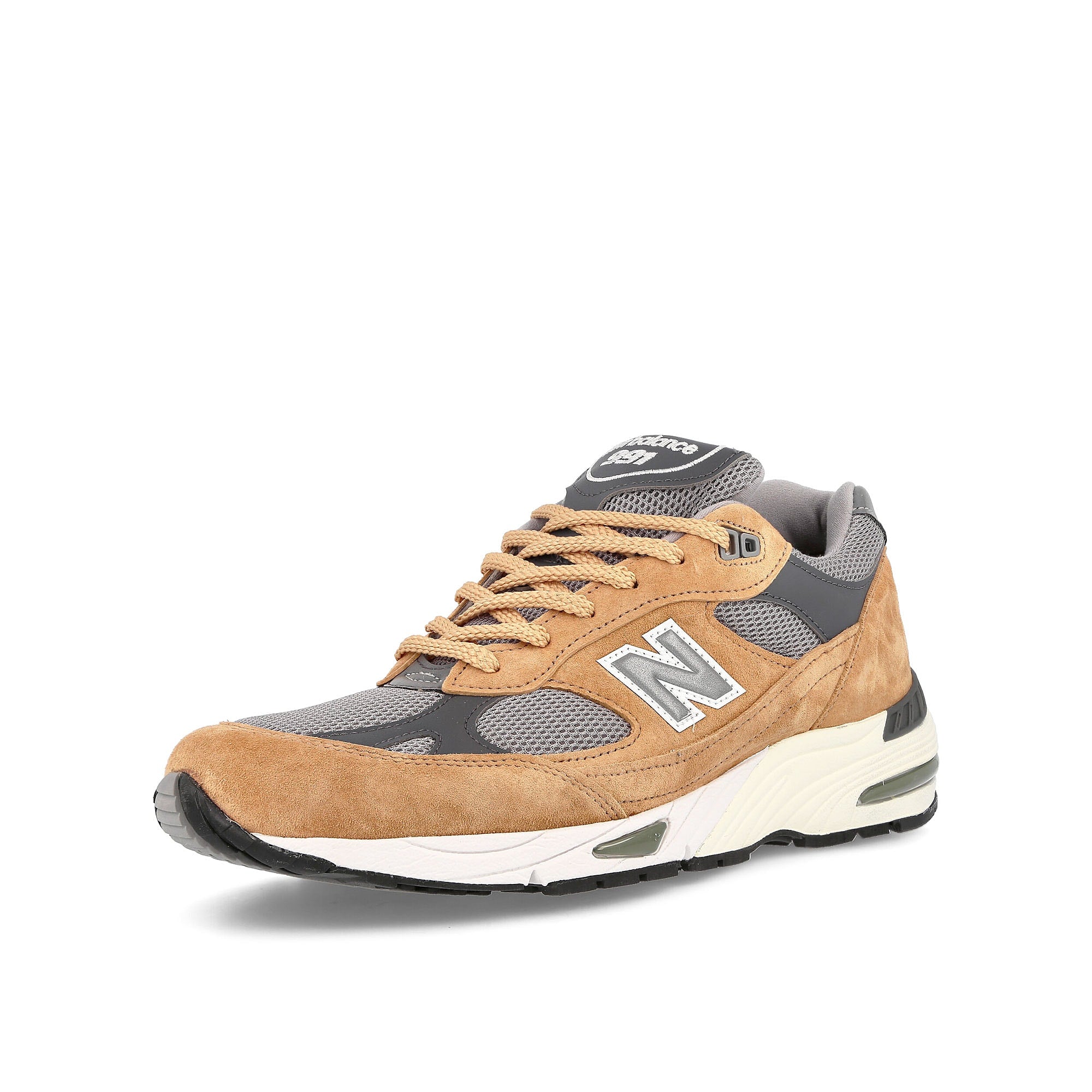 New Balance m991tgg Tan / Grey Sneakers Close Up | Overkill