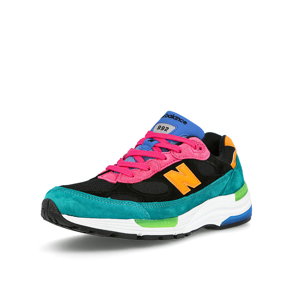 New Balance m 992 re Green-Pink Low Top Sneakers Close Up | Overkill