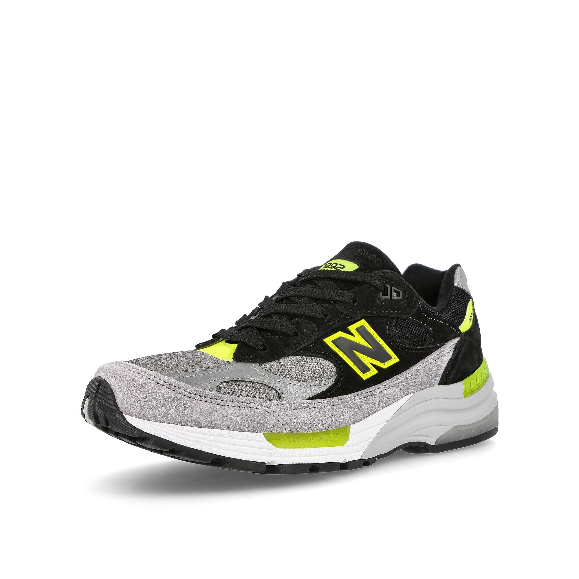 New Balance m 992 tq Grey-Black-Volt Low Top Sneakers Close Up | Overkill