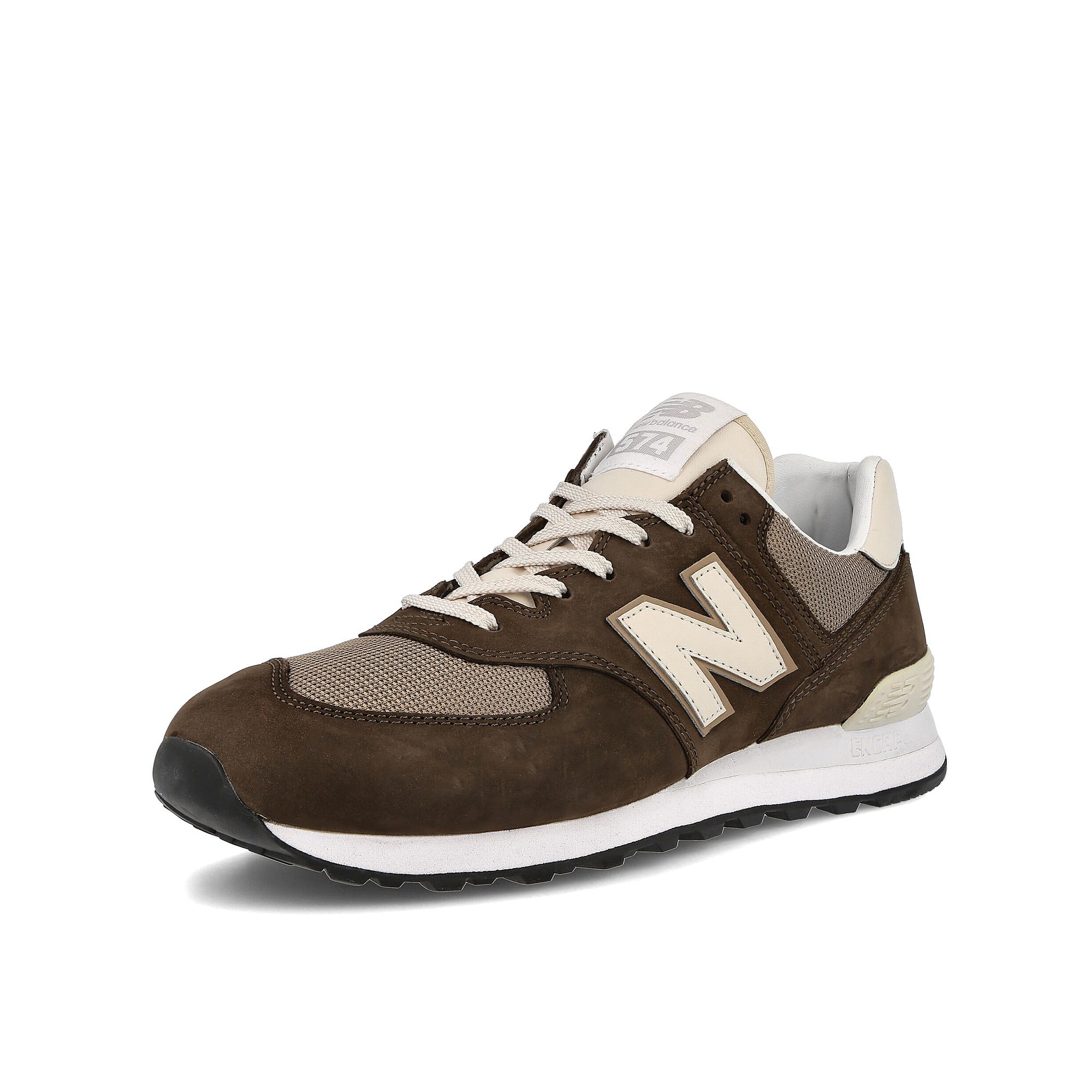 New Balance ml 574 shp Brown-Beige Sneakers Close Up | Overkill