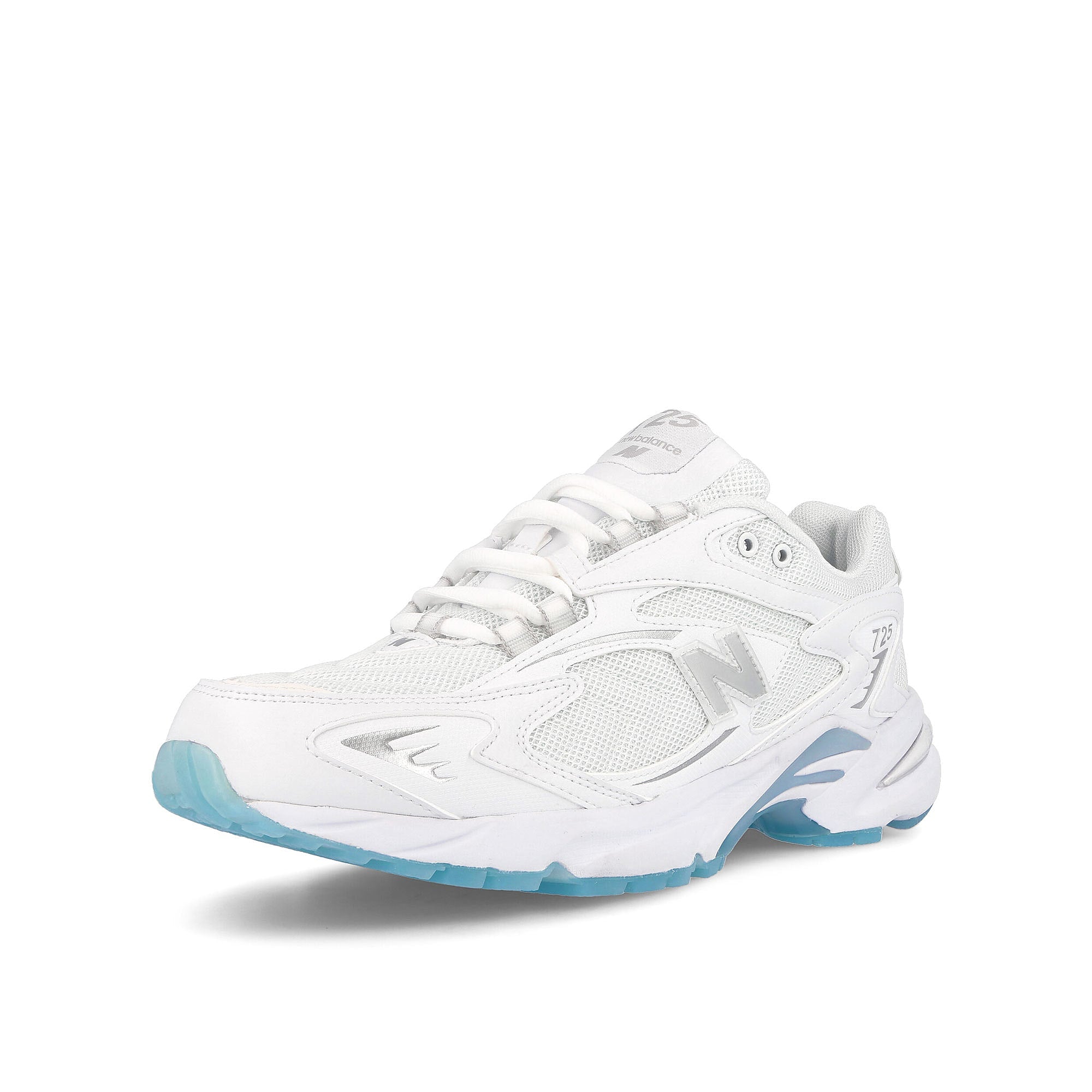 New Balance ml725m White-Ice Blue Low Top Sneakers Close Up | Overkill