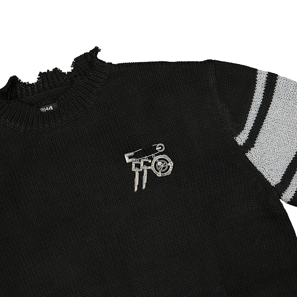 C2H4 Mastermind x C2H4 Reflective Knit Sweater Black Sweatshirts Close-up | Overkill