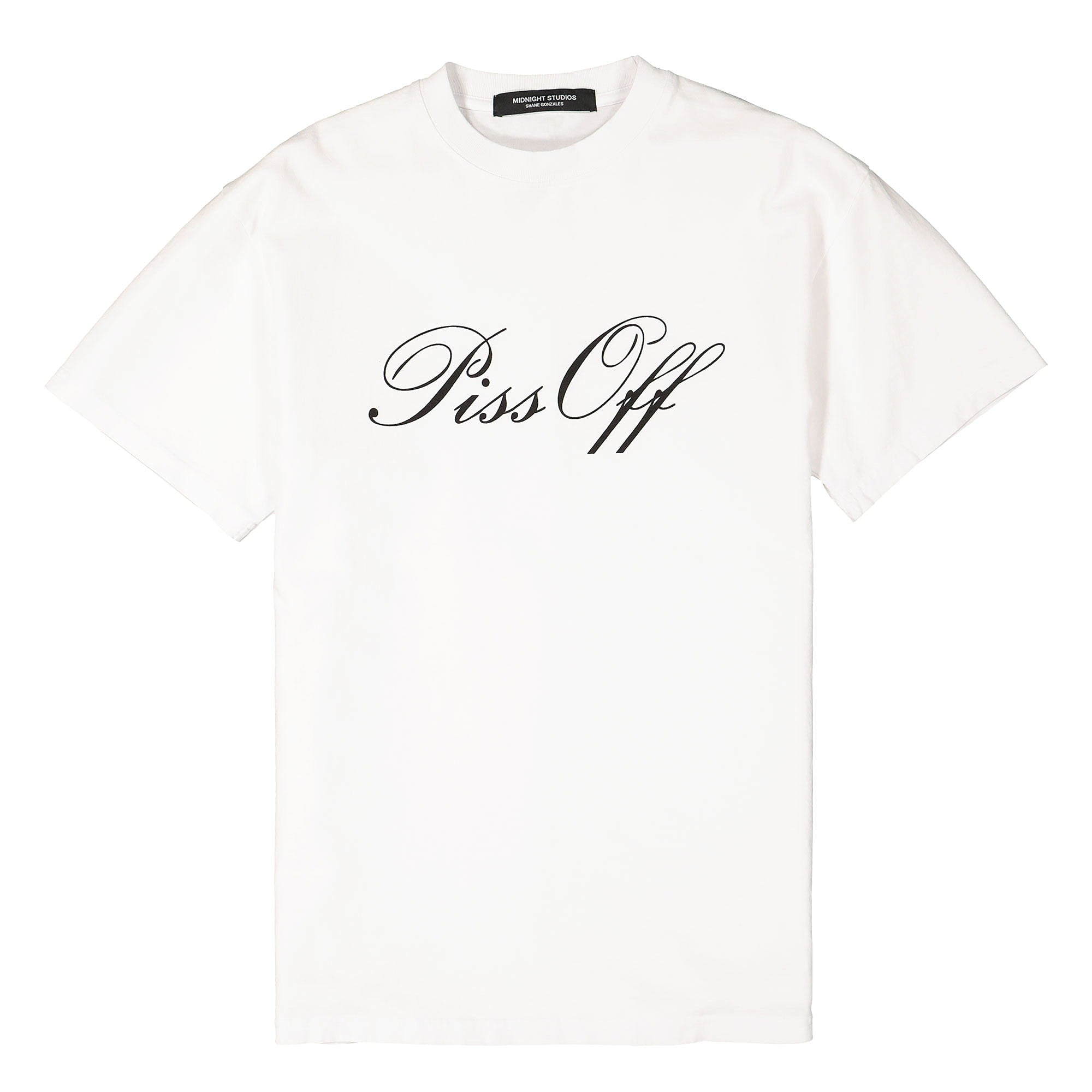 Midnight Studios Piss Off T-Shirt White T-Shirts MS-04A-01-002 | Overkill